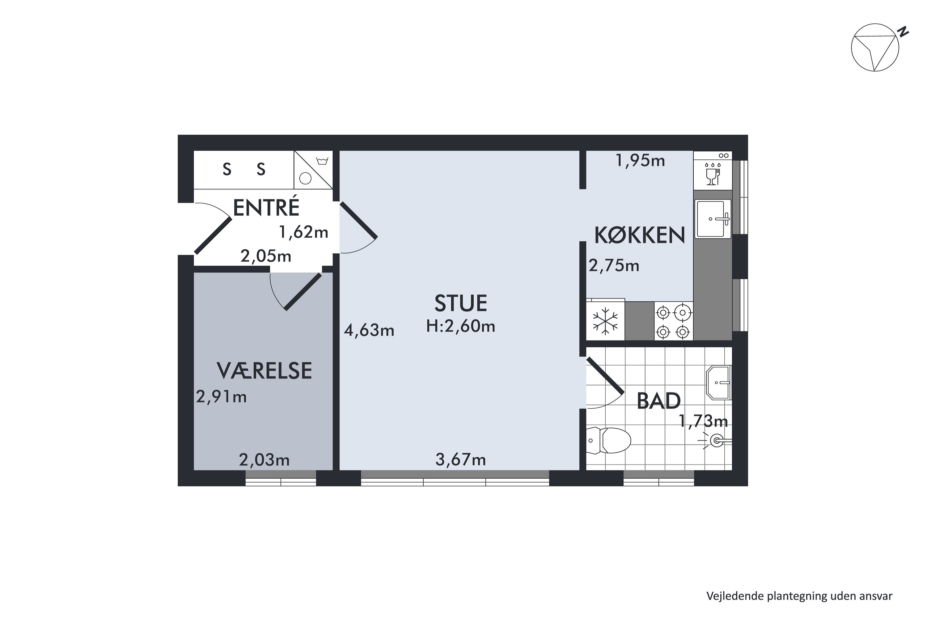 Plantegninger billede af Skovkrogen 7, st.. th.., 2920 Charlottenlund