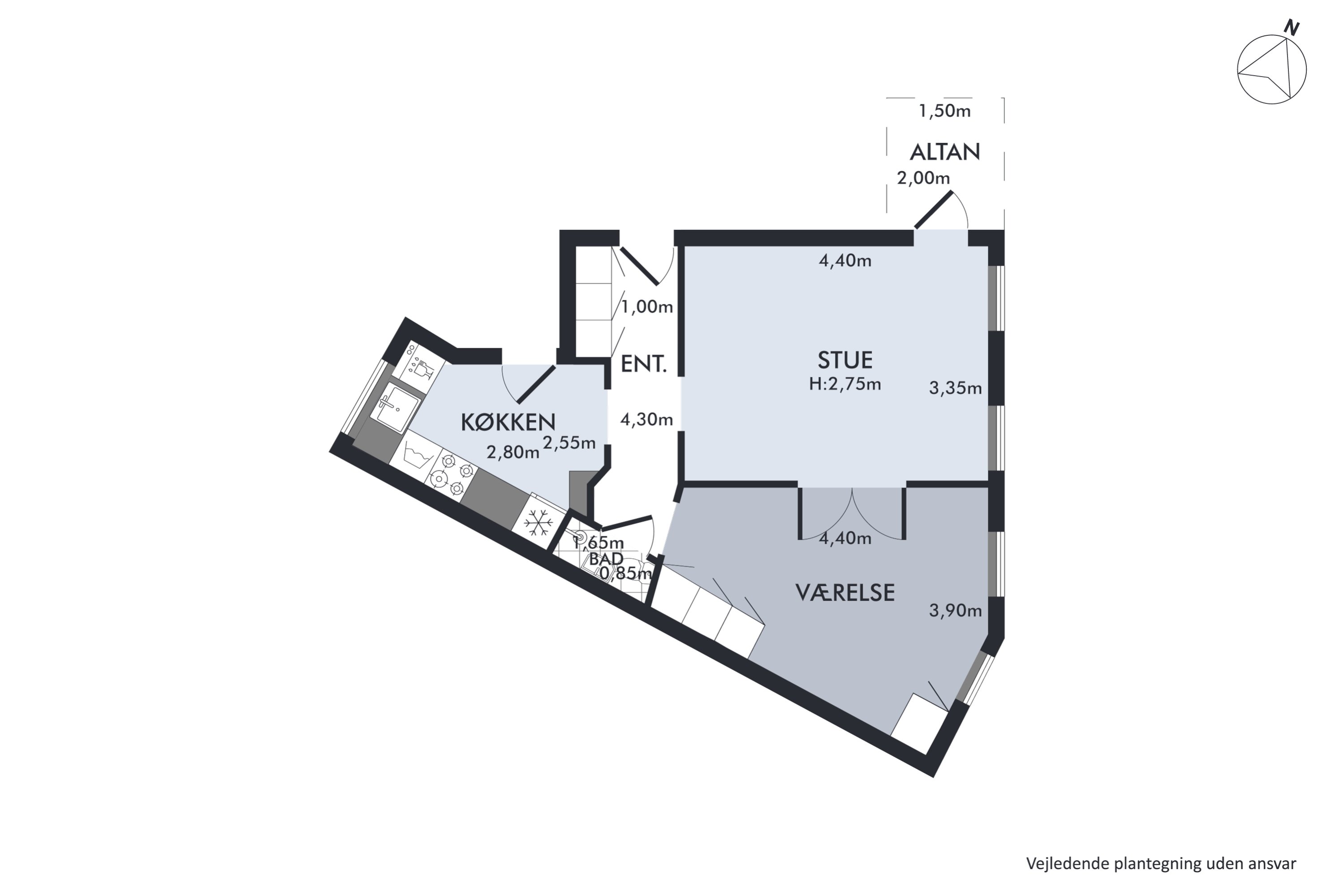Plantegninger billede af Farumgade 7, 4. tv., 2200 København N