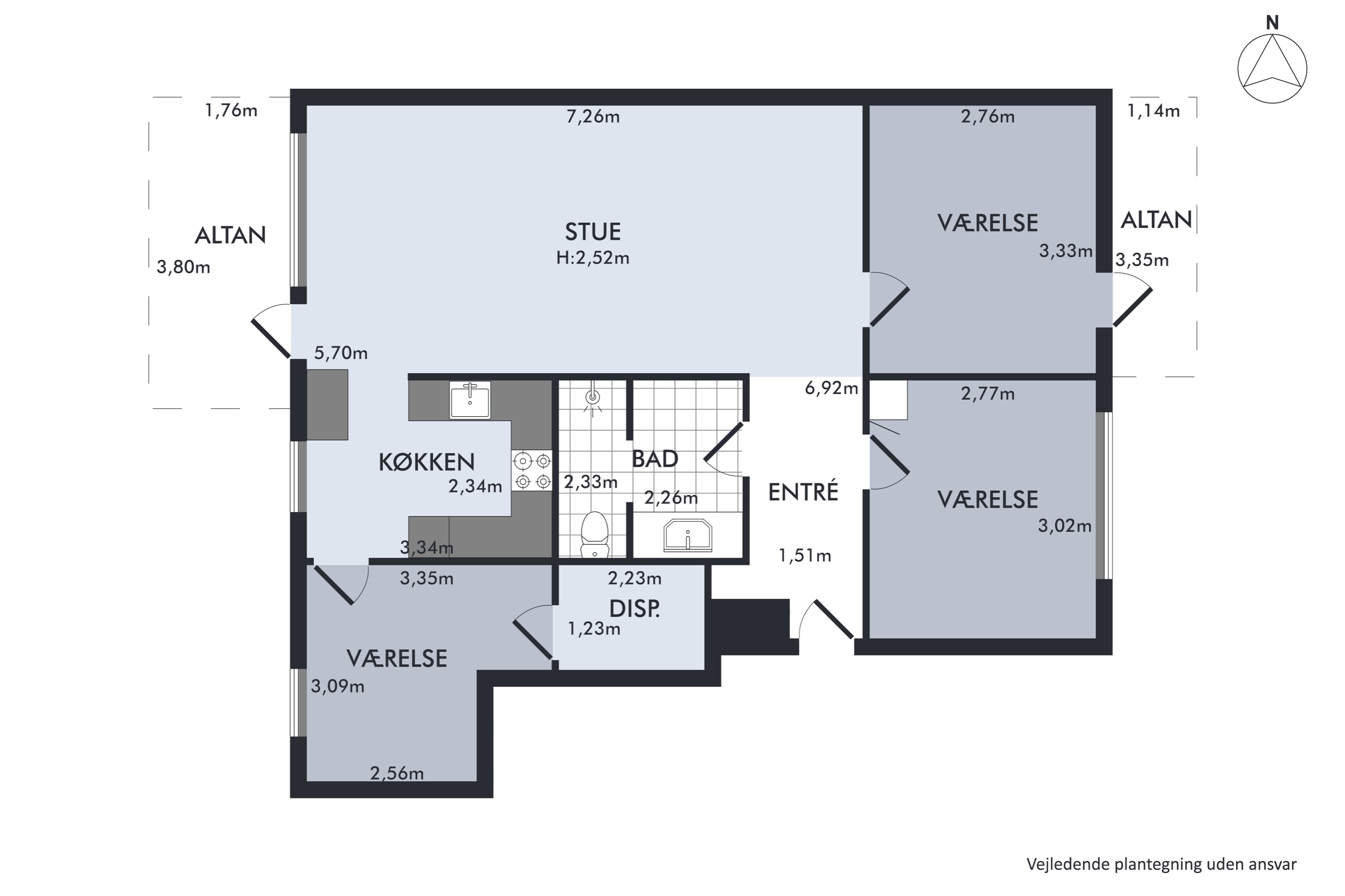 Plantegninger billede af Else Alfelts Vej 91, 2. tv., 2300 København S