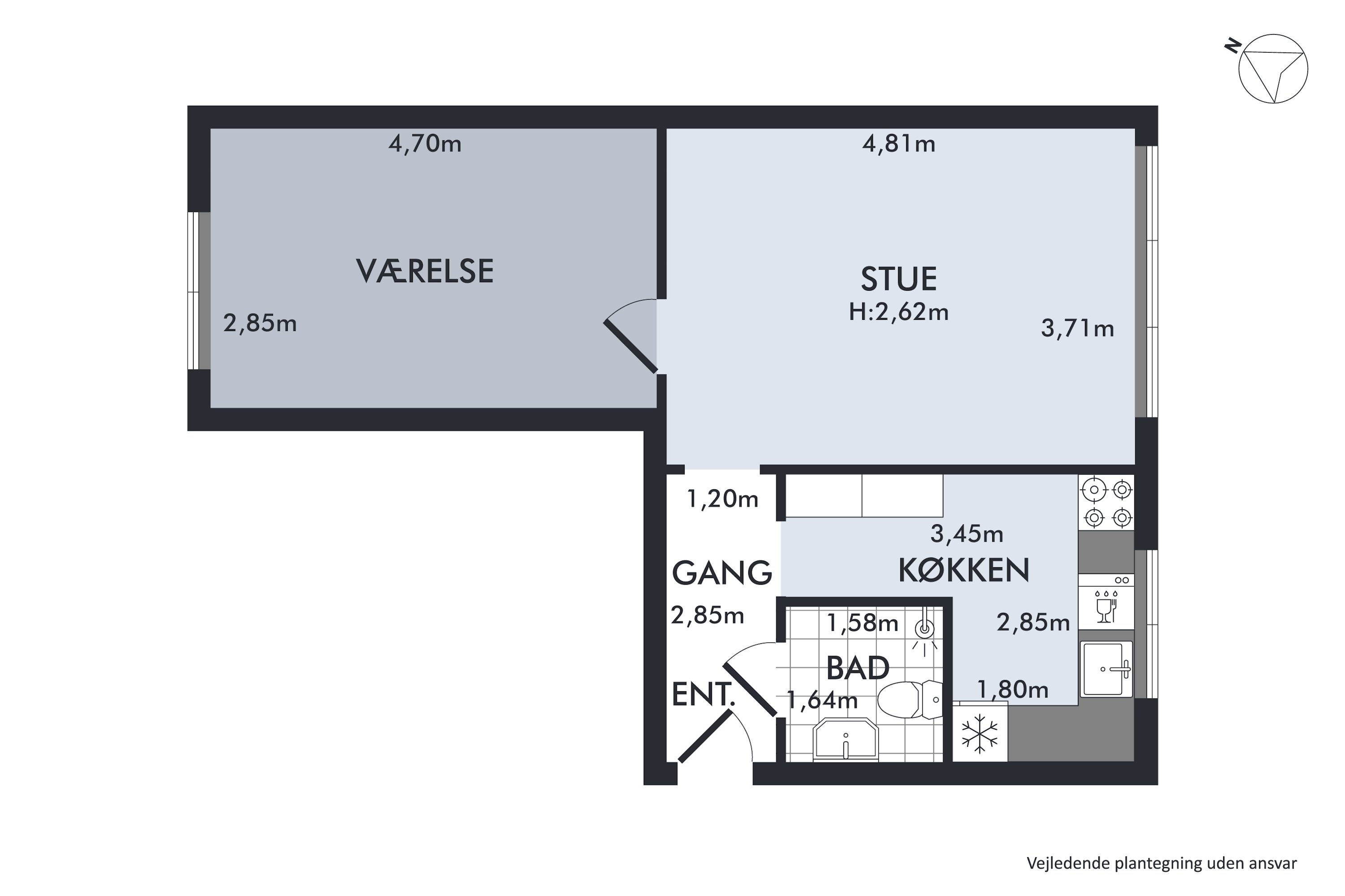 Plantegninger billede af Søndersøvej 33A, st.. th., 2820 Gentofte