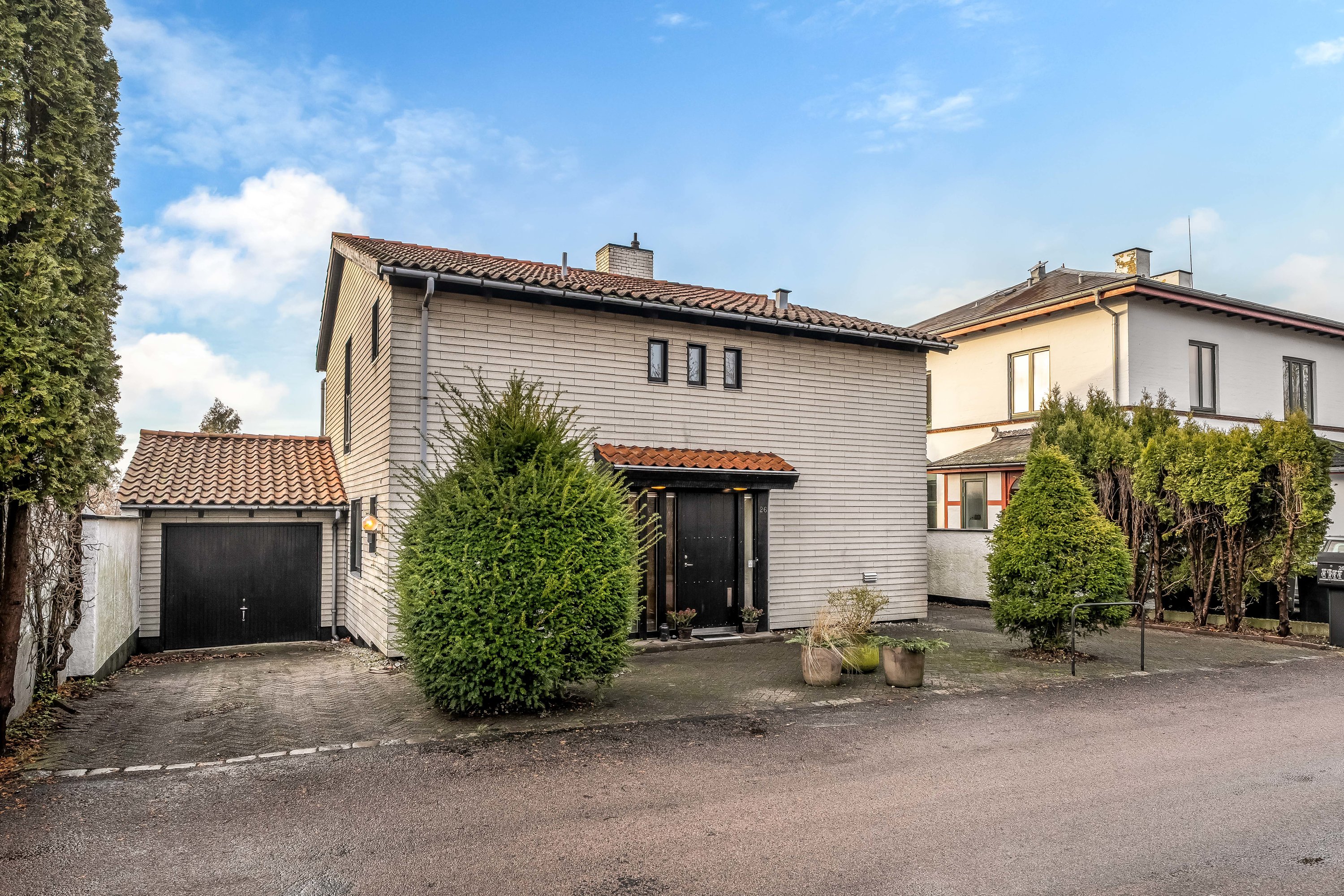 Fremhævet facade billede i fuldskærmstilstand. Billede af I.H.Mundts Vej 26, 2830 Virum