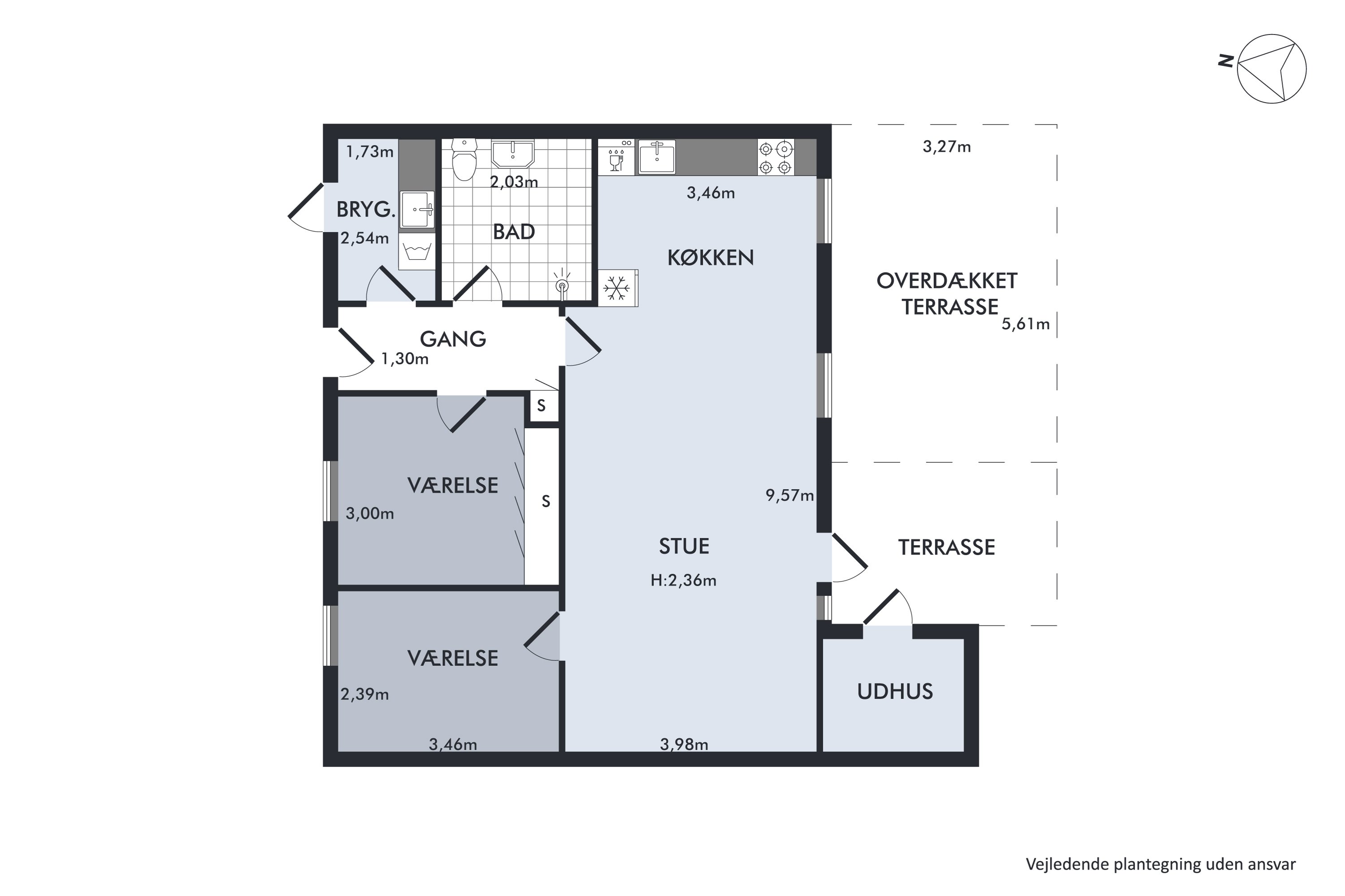 Plantegninger billede af Engdiget 36, Hvam, 9620 Aalestrup