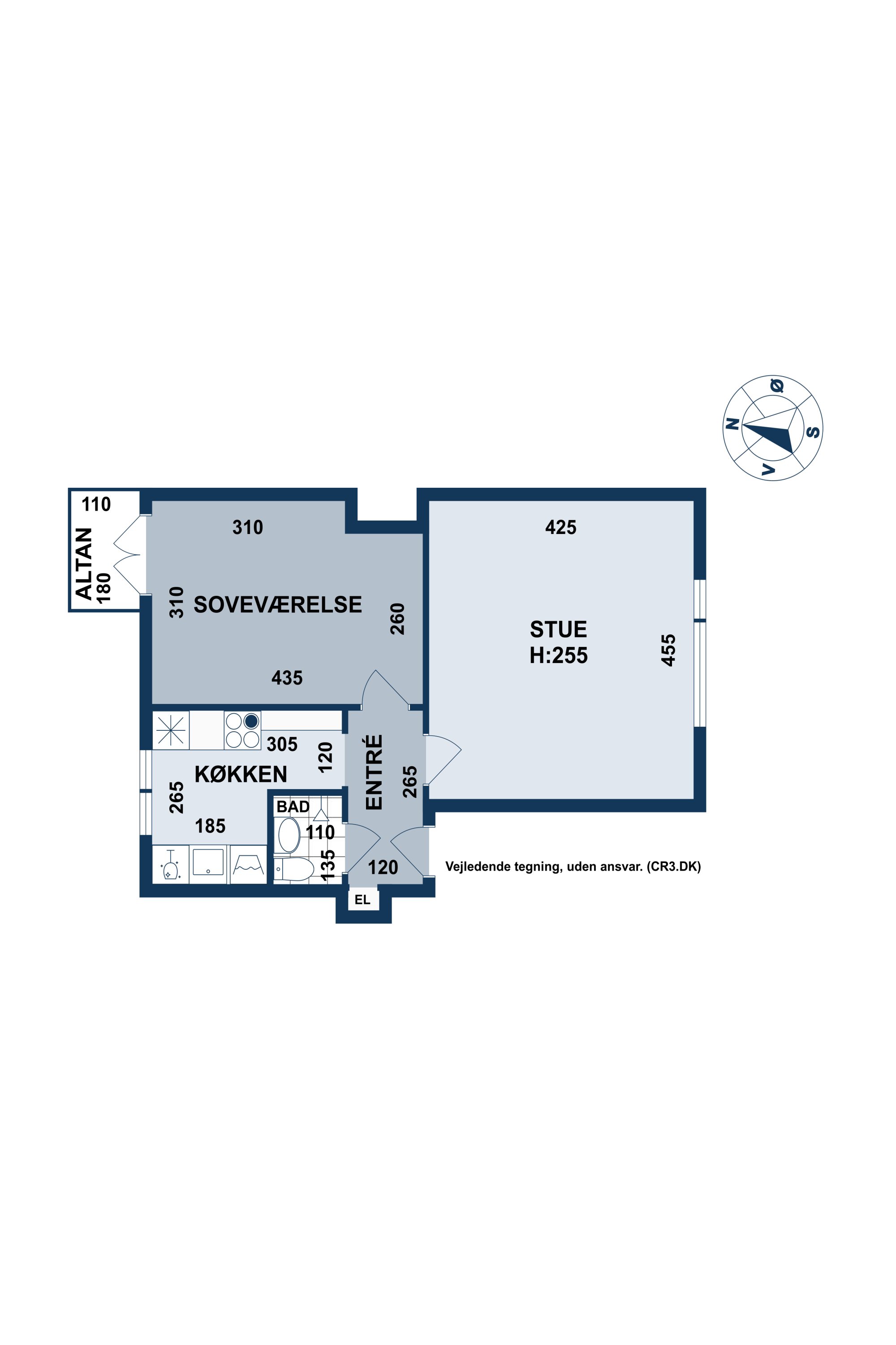 Plantegninger billede af Horsekildevej 44, 2. th., 2500 Valby