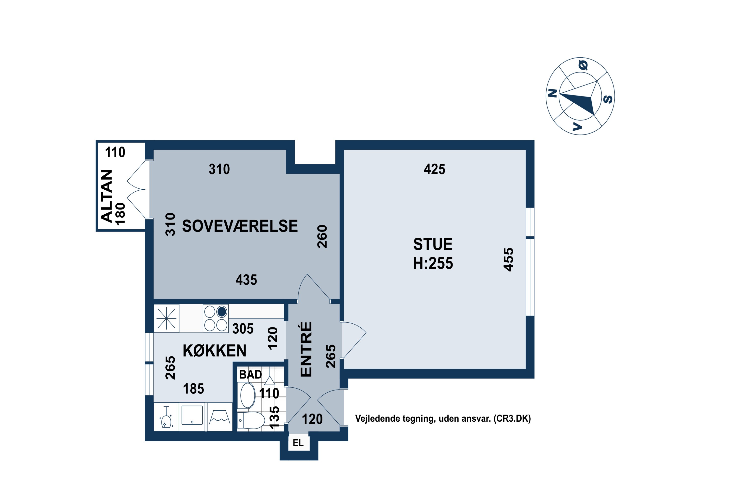 Plantegninger billede af Horsekildevej 44, 2. th., 2500 Valby