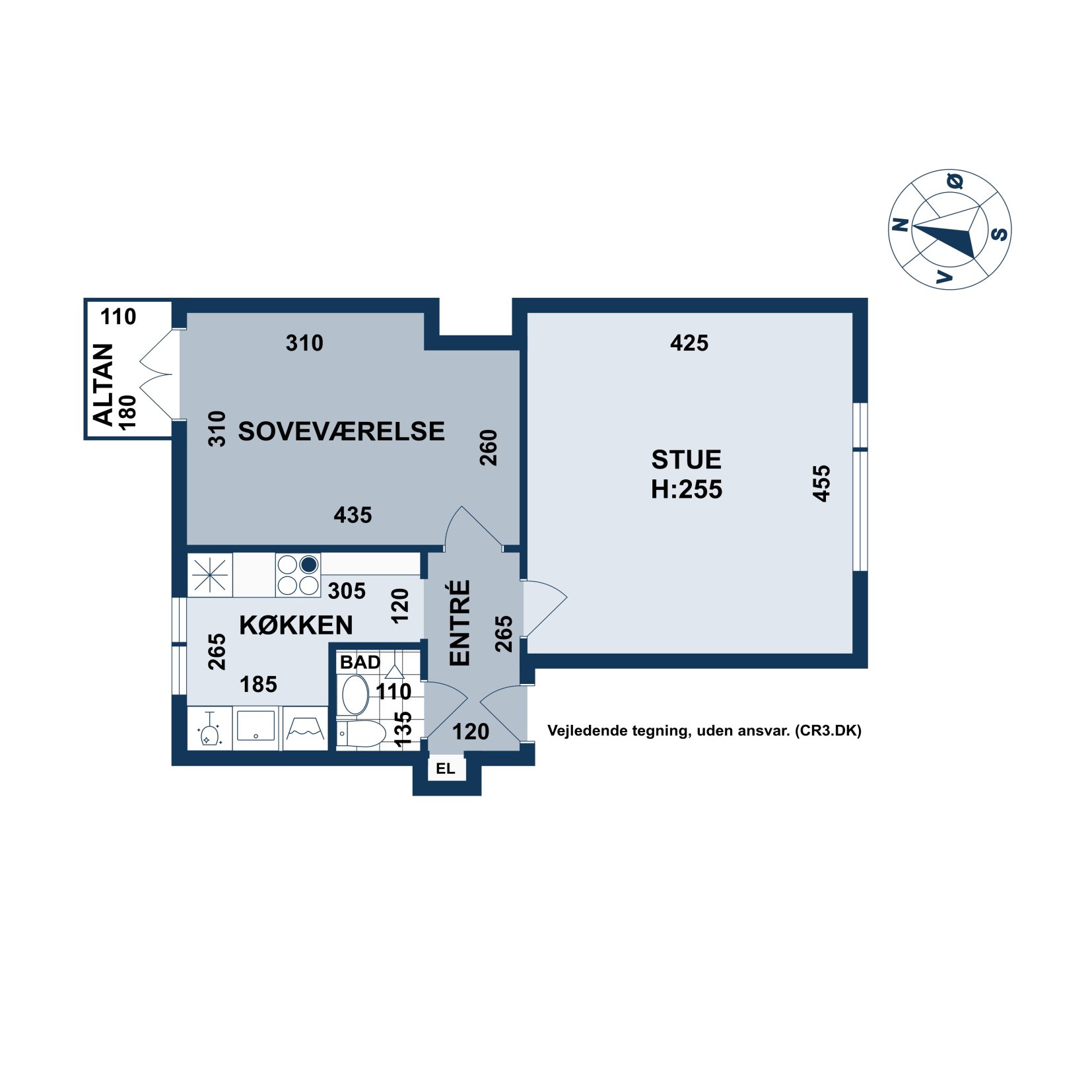 Plantegninger billede af Horsekildevej 44, 2. th., 2500 Valby