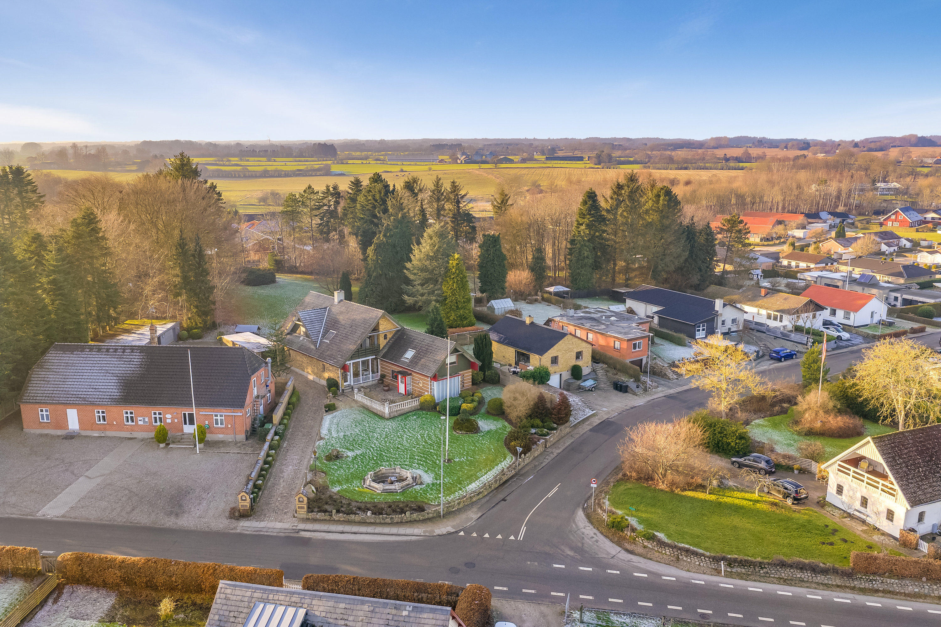 Fremhævet luftfoto billede i fuldskærmstilstand. Billede af Toftevej 15, Brylle, 5690 Tommerup