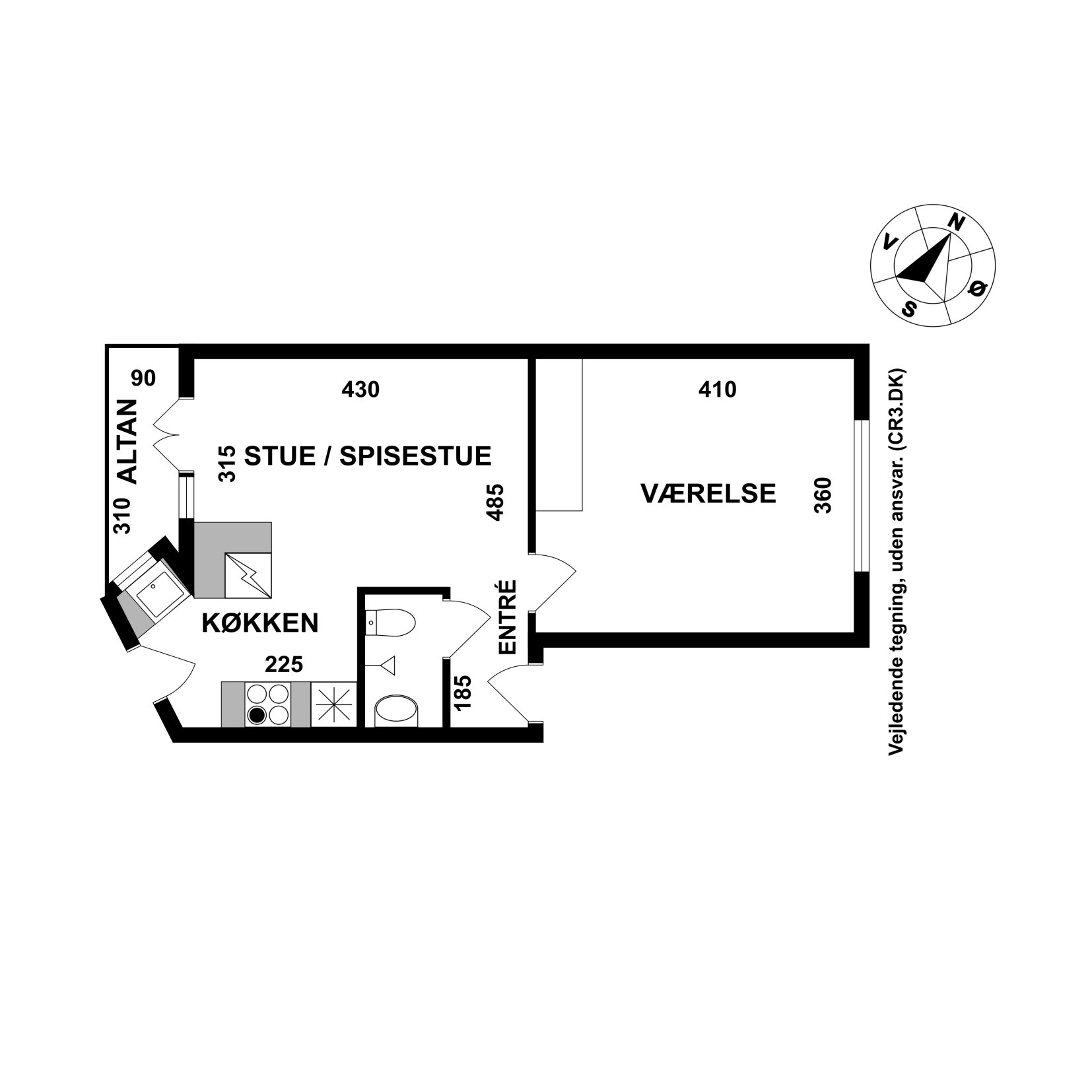 Plantegninger billede af Laurids Skaus Gade 7, 1. th., 2200 København N