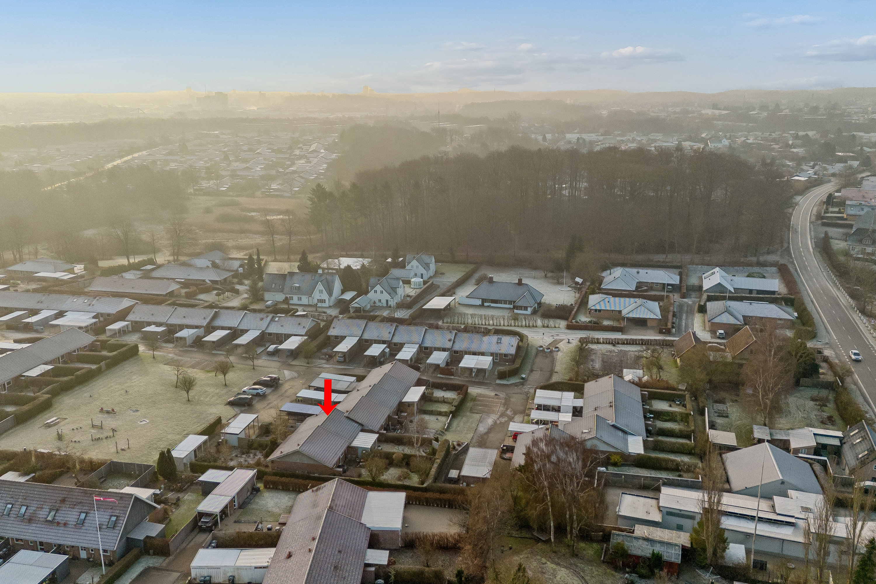 Fremhævet luftfoto billede i fuldskærmstilstand. Billede af Anderuplunden 24, Anderup, 5270 Odense N