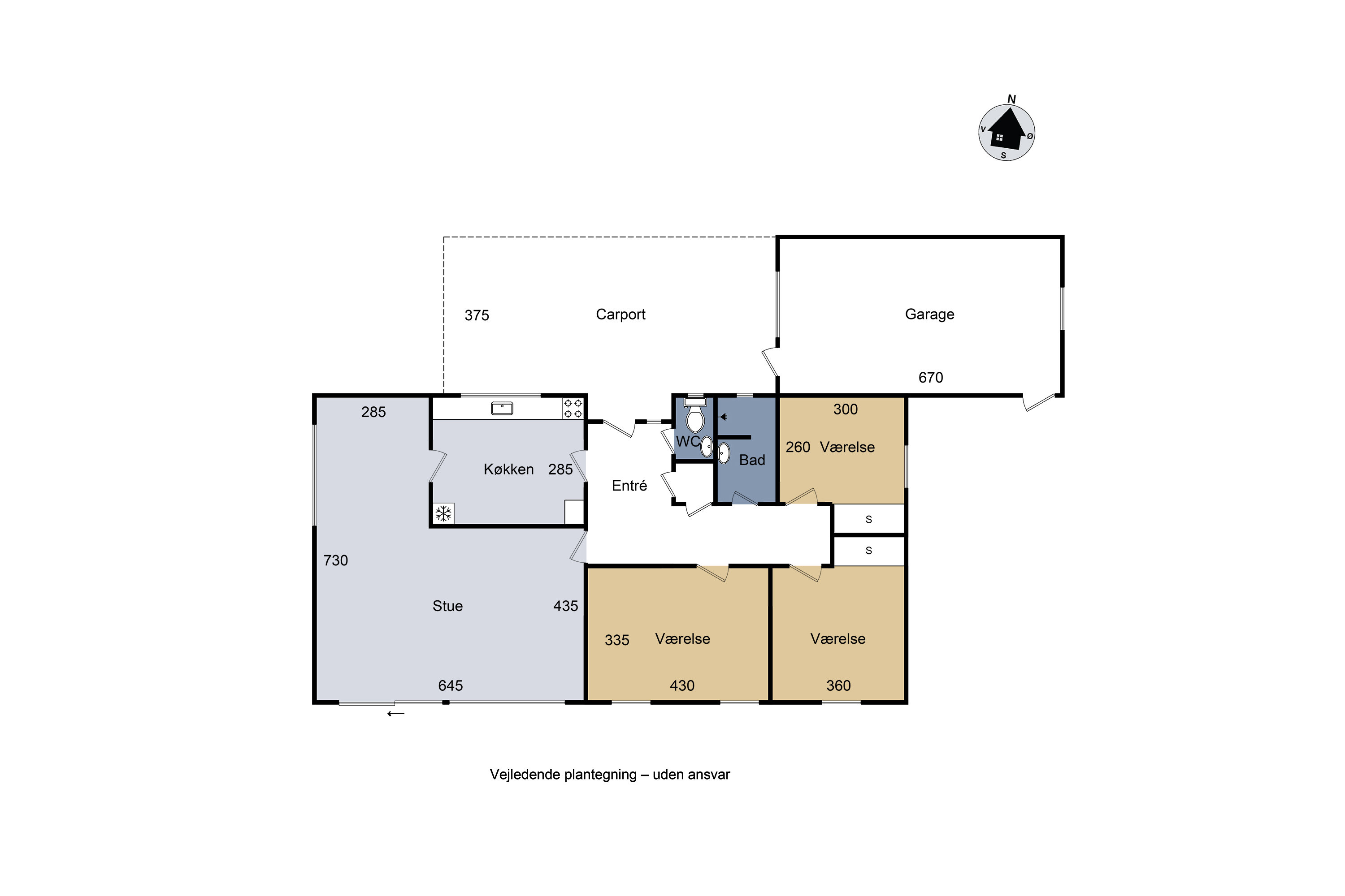 Plantegninger billede af Søndre Alle 3, 4340 Tølløse