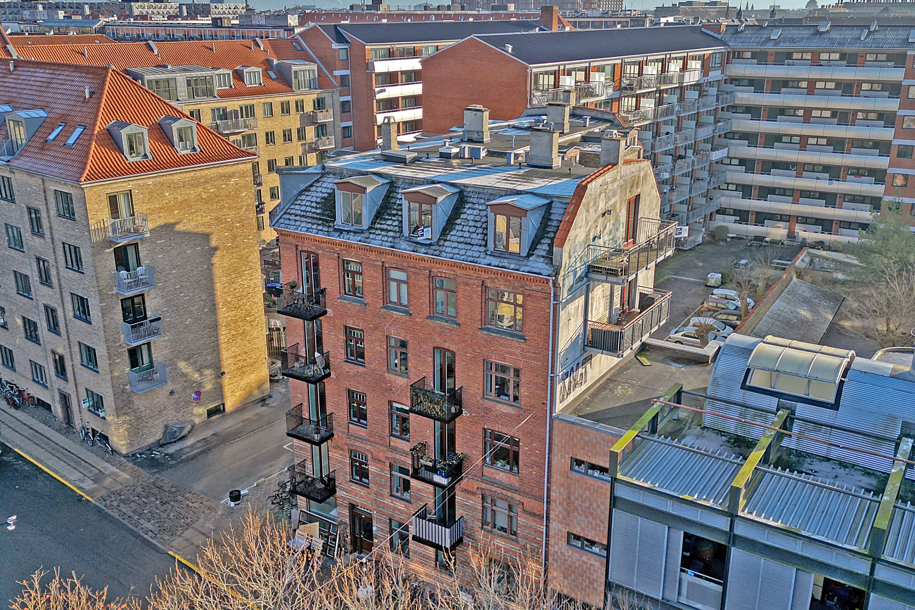 Fremhævet luftfoto billede i fuldskærmstilstand. Billede af Rådmandsgade 40A, 5. th., 2200 København N