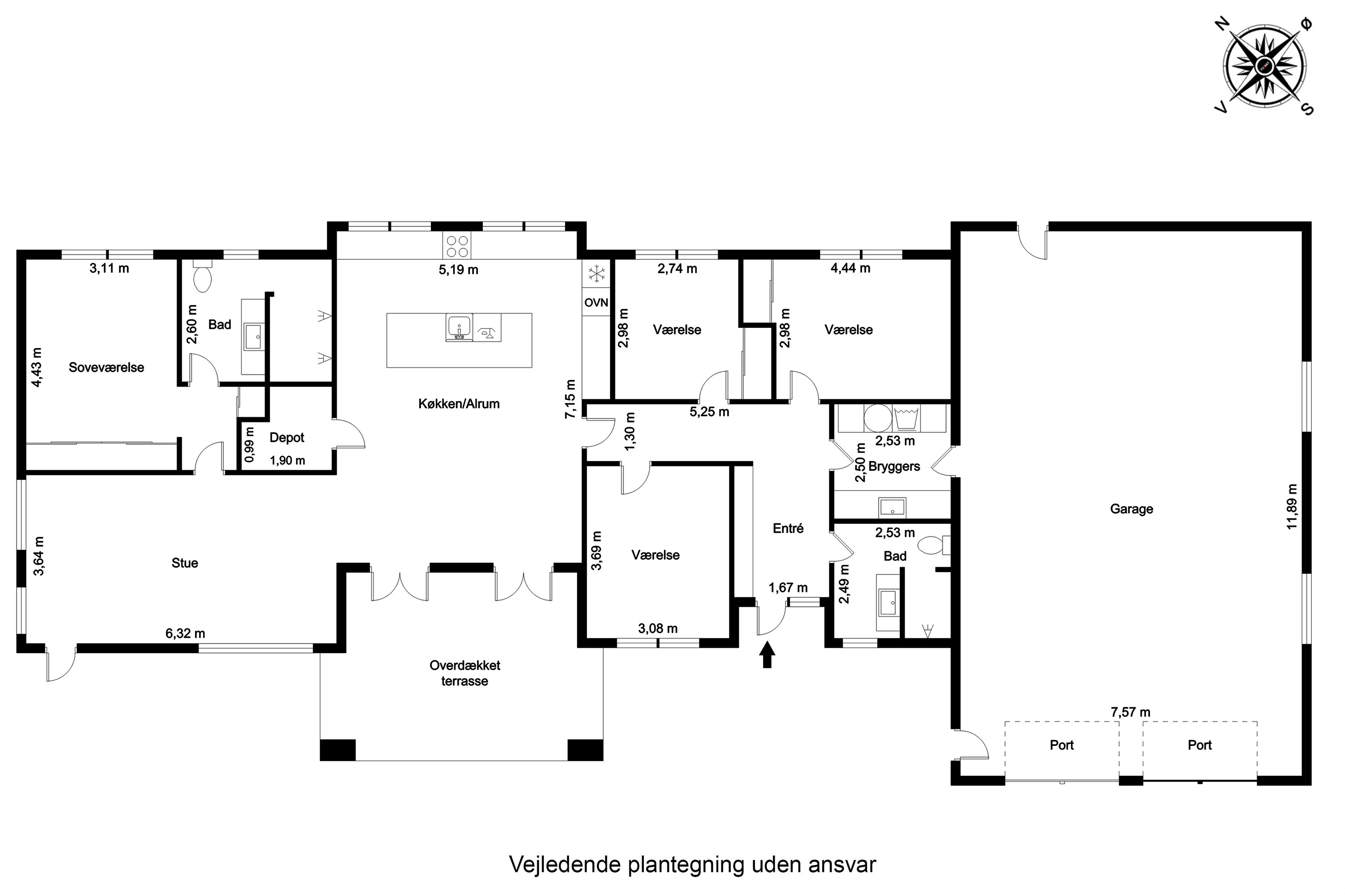 Plantegninger billede af Grønnedal 17, Troense, 5700 Svendborg