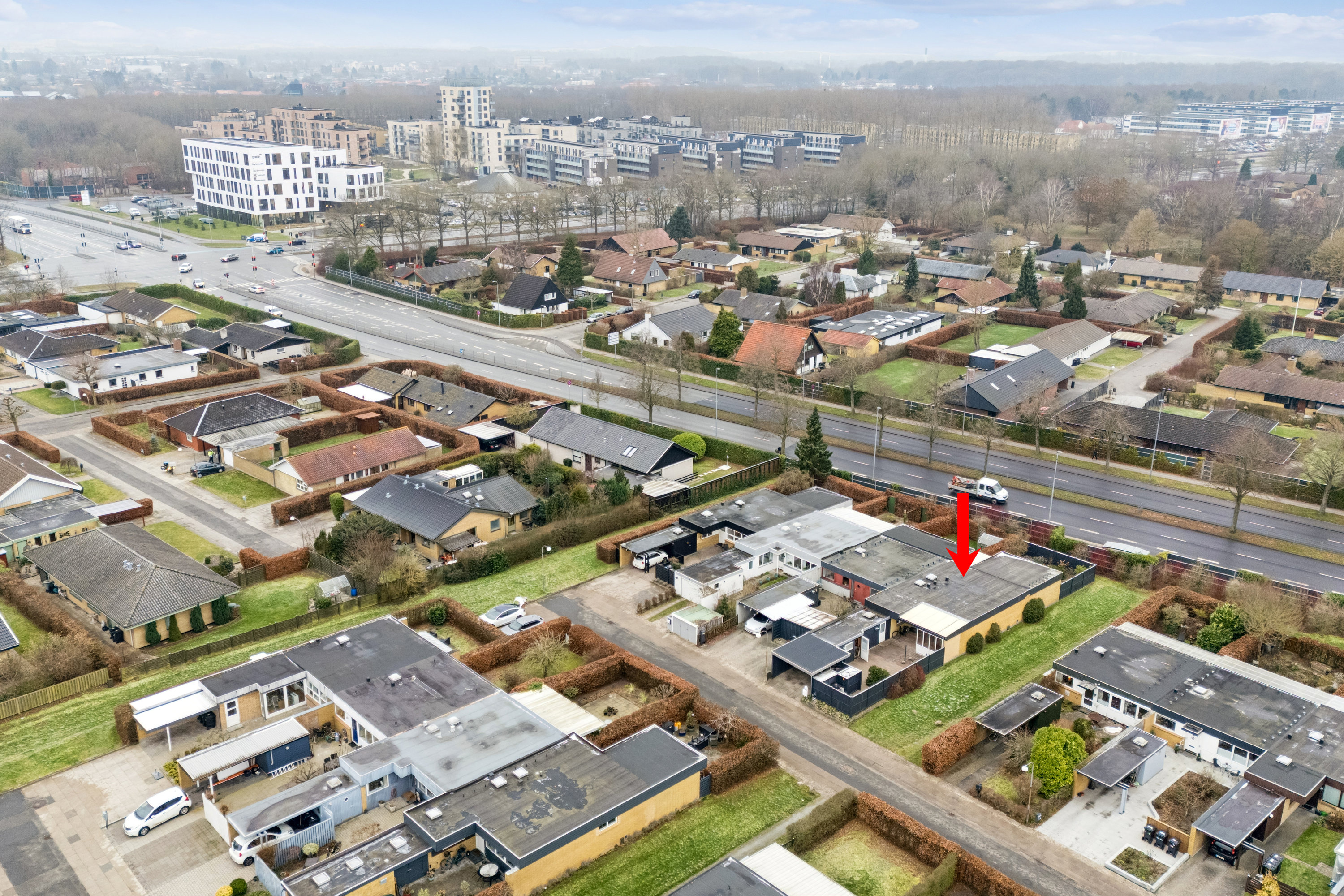 Fremhævet luftfoto billede i fuldskærmstilstand. Billede af Tybrindvænget 9, 5230 Odense M