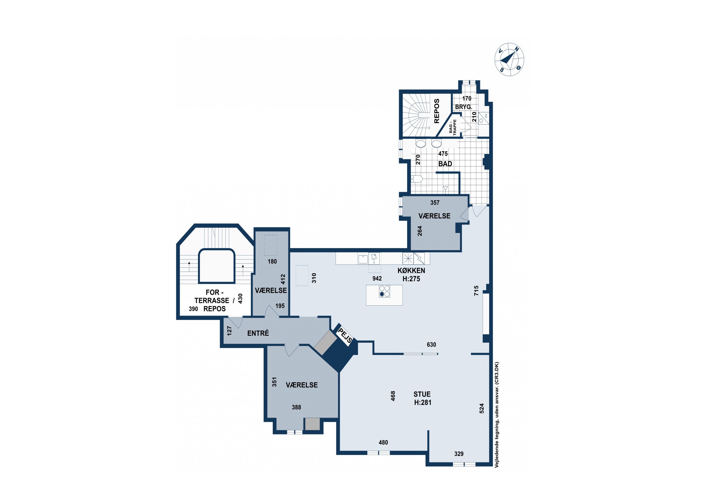 Plantegninger billede af Classensgade 17B, 5. tv., 2100 København Ø