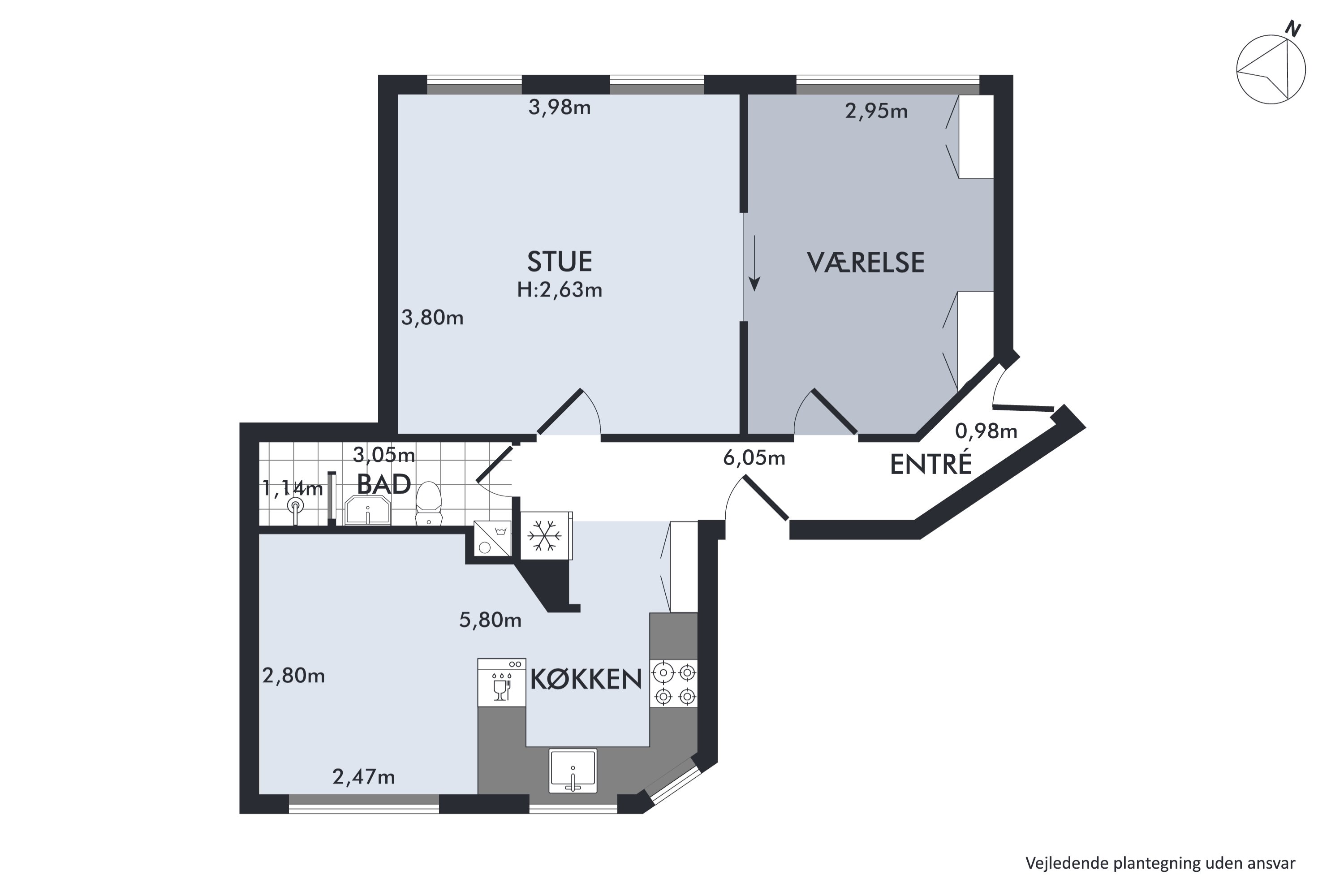 Plantegninger billede af Tovværkgade 6, 2. th., 2300 København S