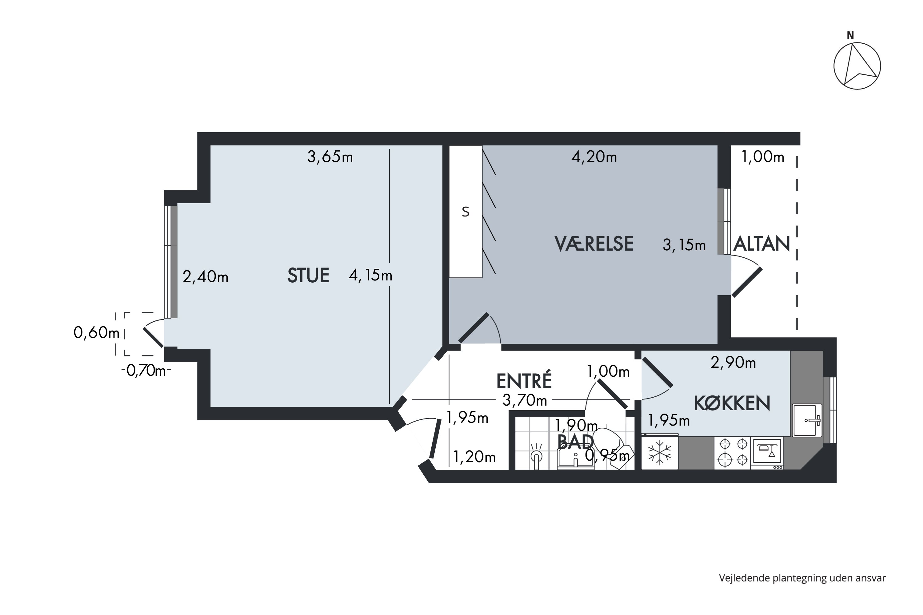 Plantegninger billede af Dybbølgade 4, 4. tv., 9000 Aalborg