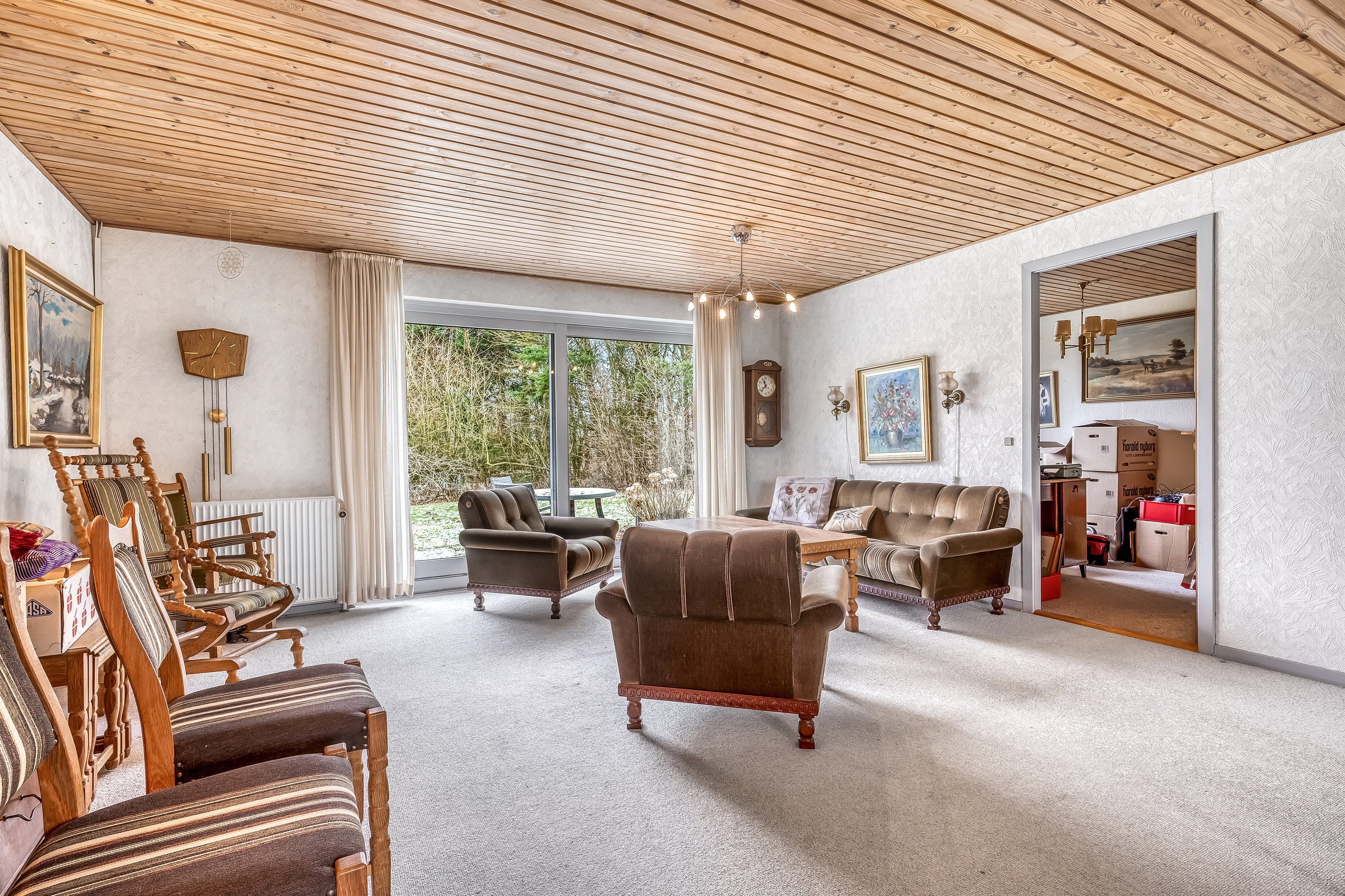 Fremhævet stue billede i fuldskærmstilstand. Billede af Fuglebakken 12, Herrup, 7830 Vinderup