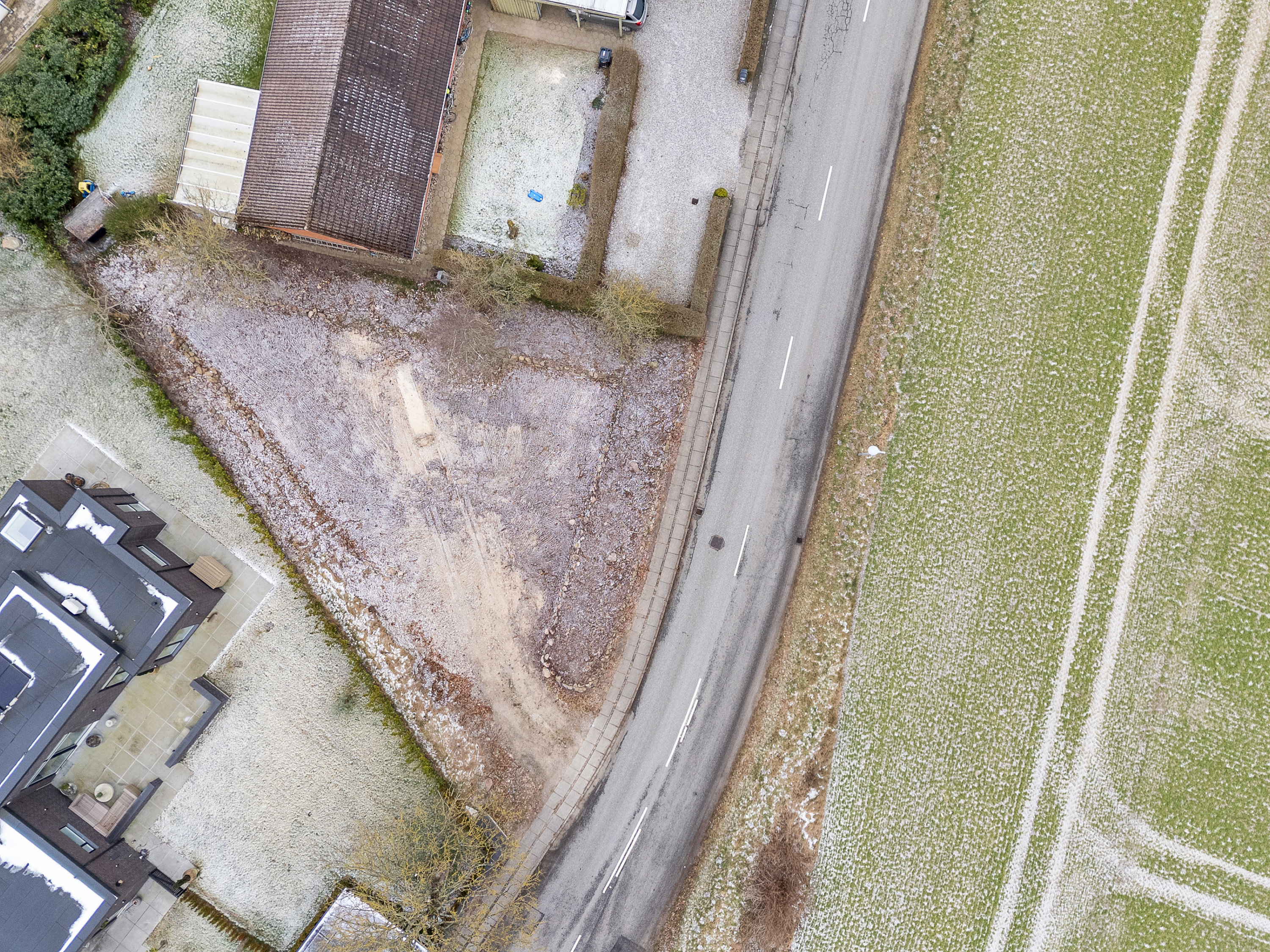 Fremhævet luftfoto billede i fuldskærmstilstand. Billede af Elsted Byvej 10B, 8520 Lystrup