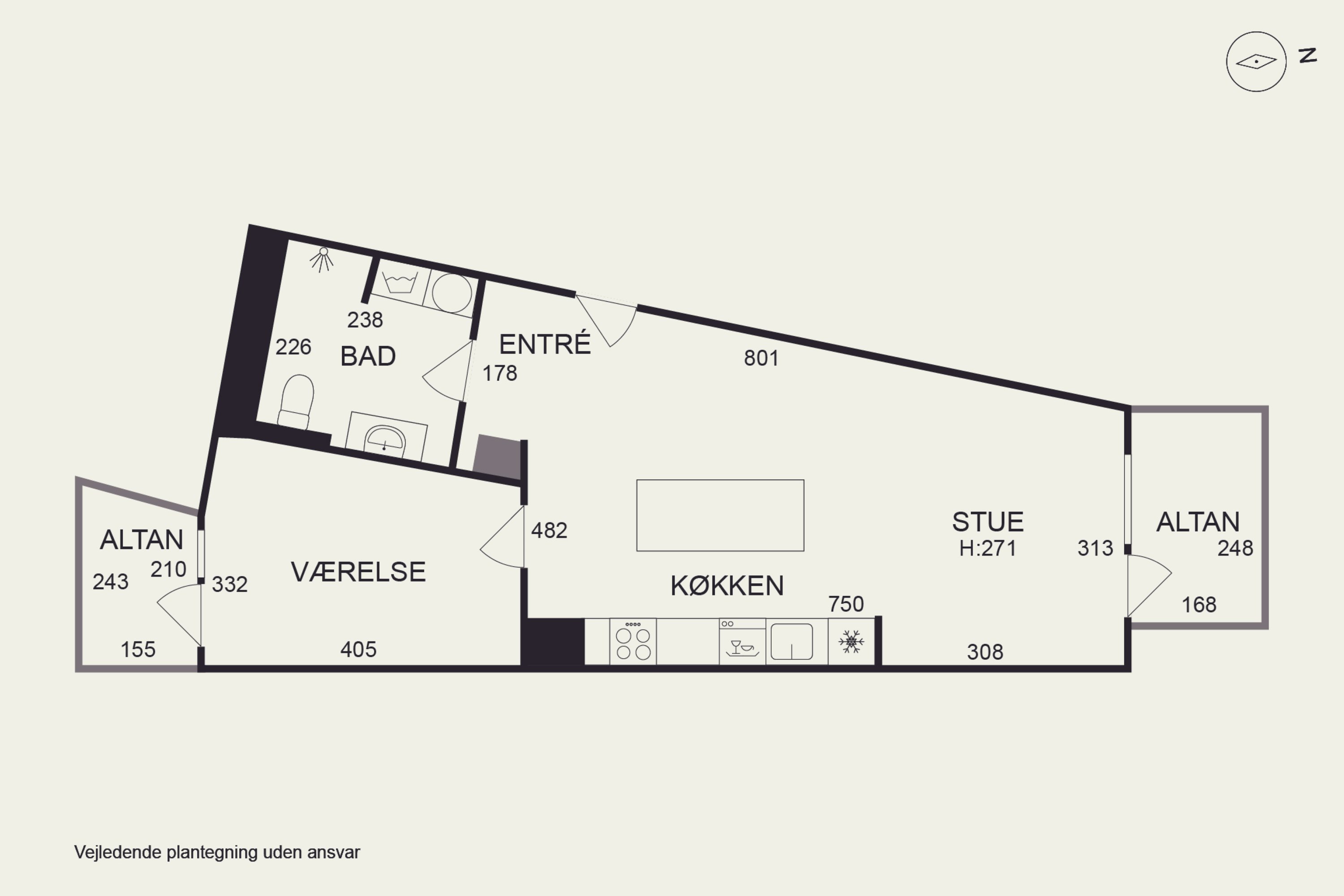 Plantegninger billede af Willy Brandts Vej 7, 1. mf., 2450 København SV
