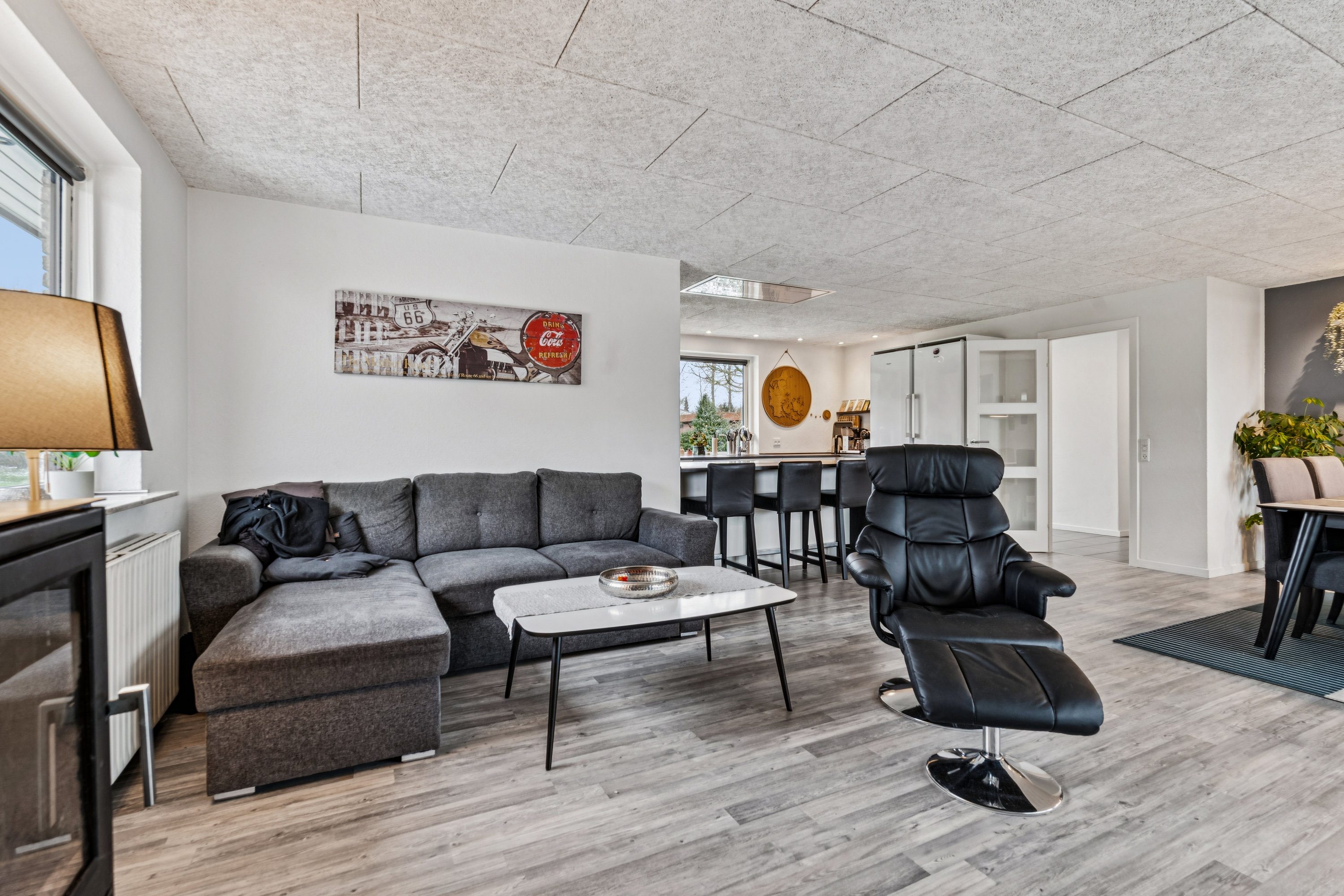 Fremhævet stue billede i fuldskærmstilstand. Billede af Kløvervej 5, 8722 Hedensted