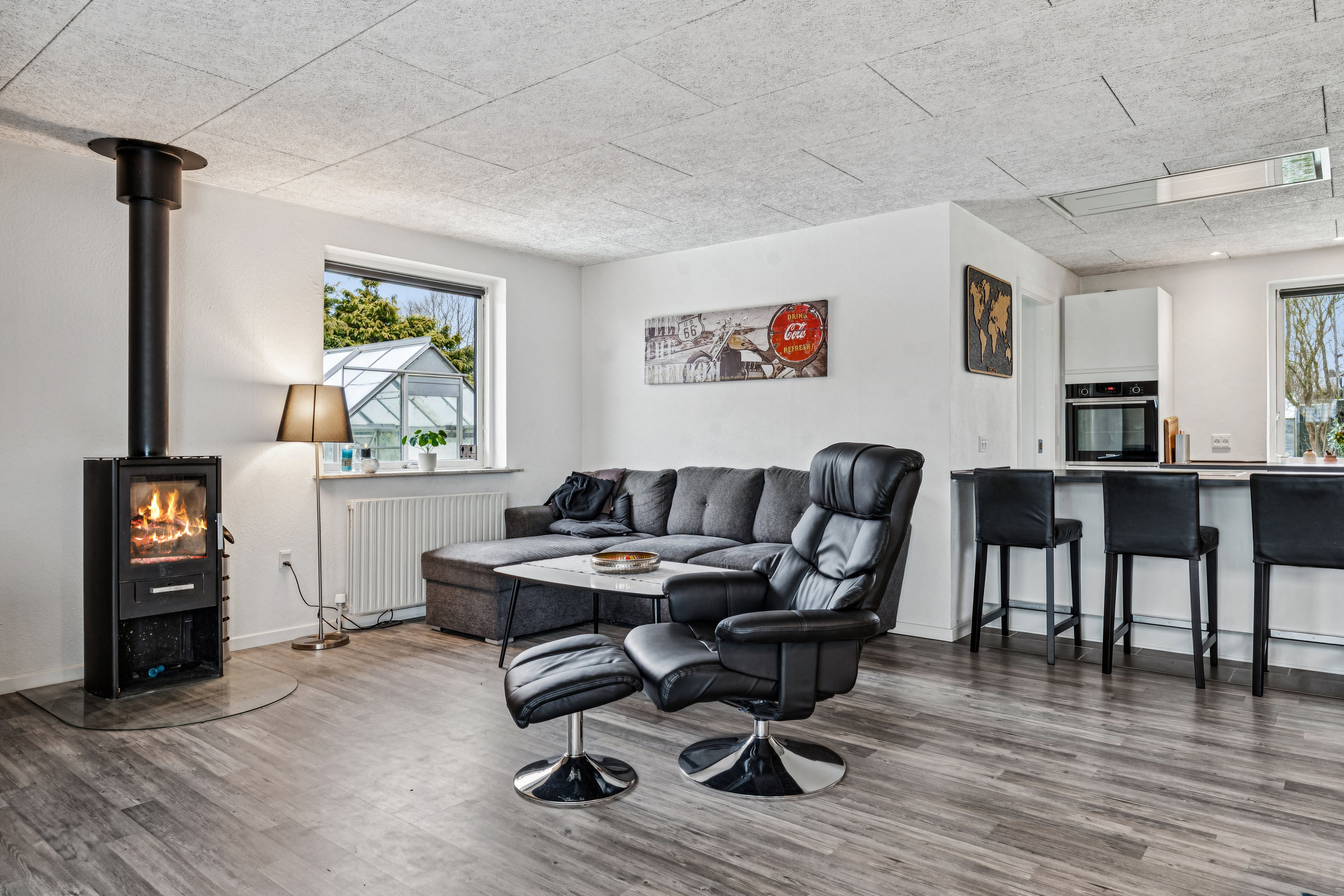 Fremhævet stue billede i fuldskærmstilstand. Billede af Kløvervej 5, 8722 Hedensted