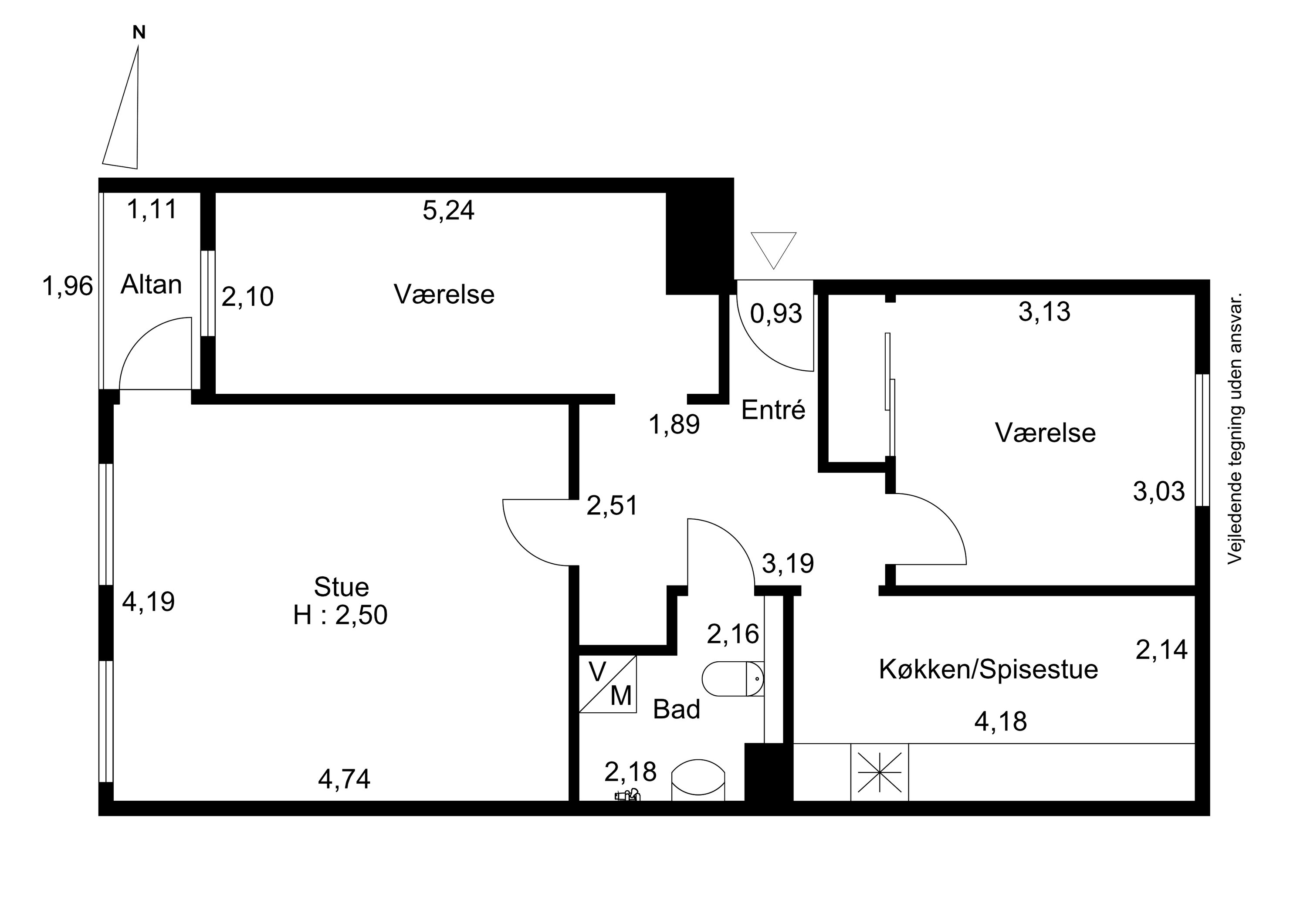 Plantegninger billede af Boholtevej 81, 1. tv., 4600 Køge