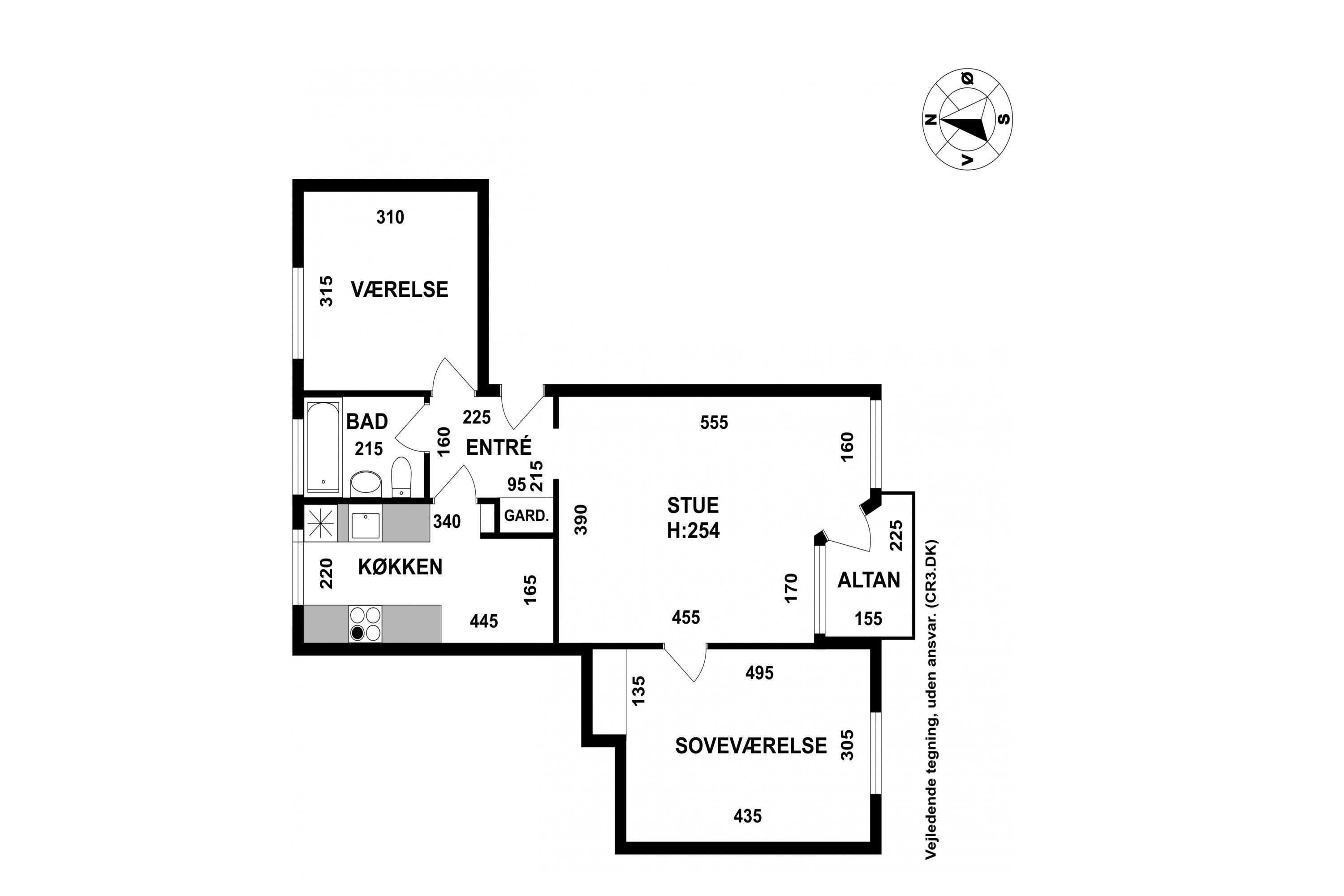 Plantegninger billede af Rosenhøjvej 23, 2. tv., 3000 Helsingør