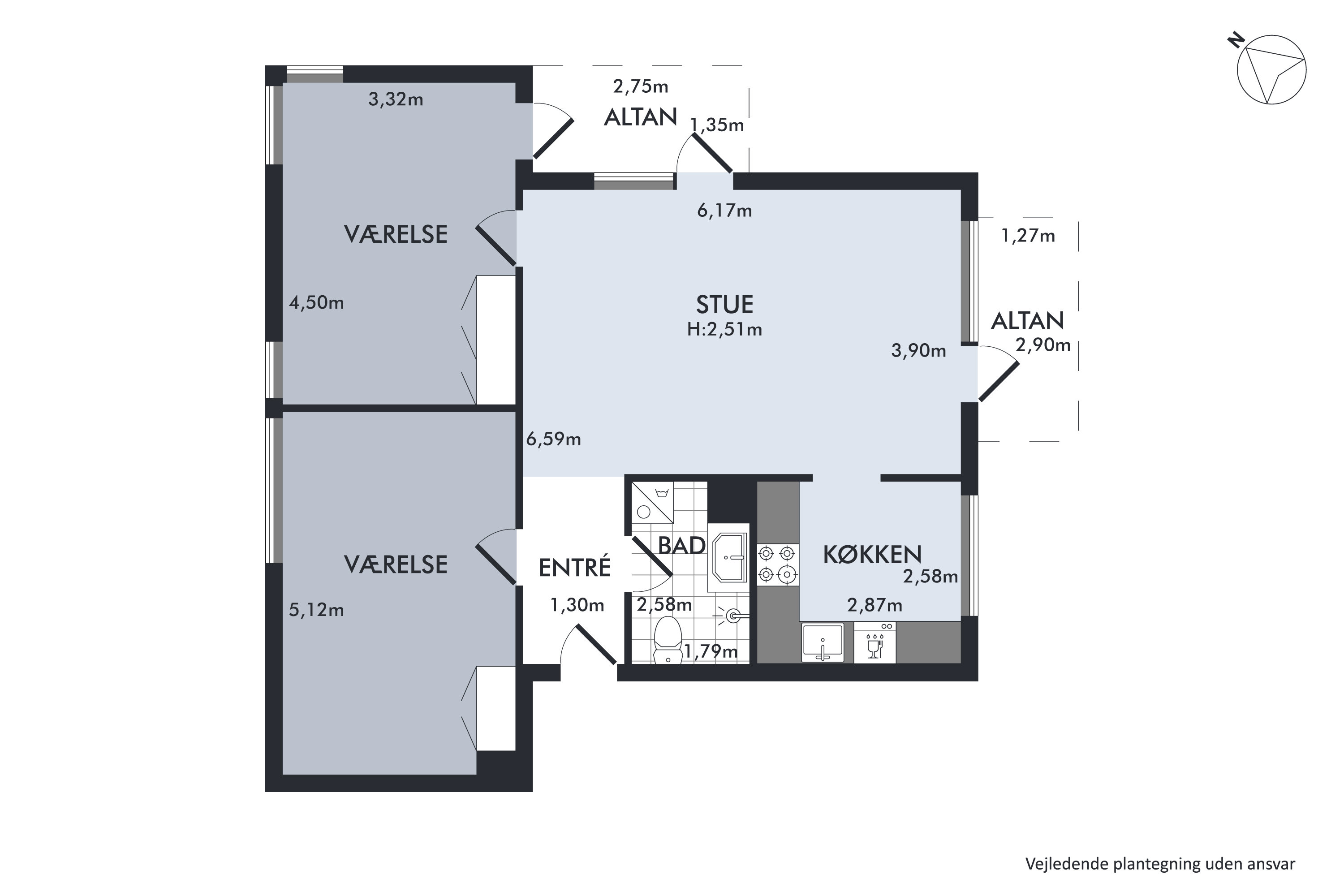 Plantegninger billede af Sundholmsvej 31, 2. tv., 2300 København S