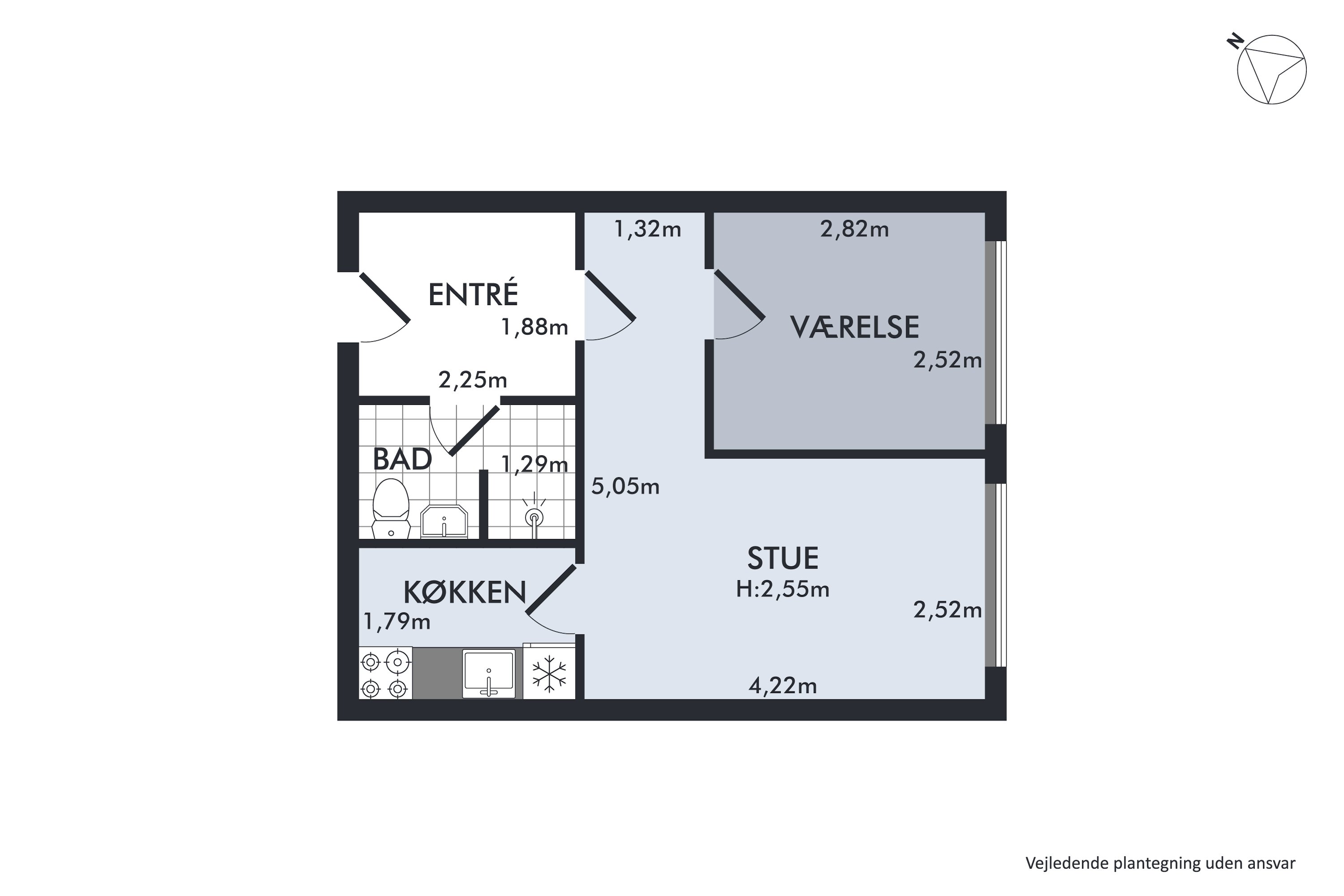 Plantegninger billede af Hemsedalsgade 7, 2. mf., 2300 København S