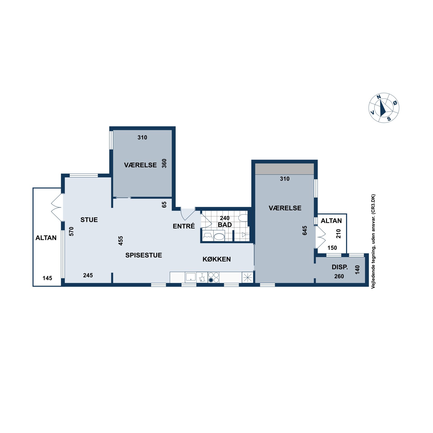 Plantegninger billede af Blegdamsvej 28A, 2. tv., 2200 København N