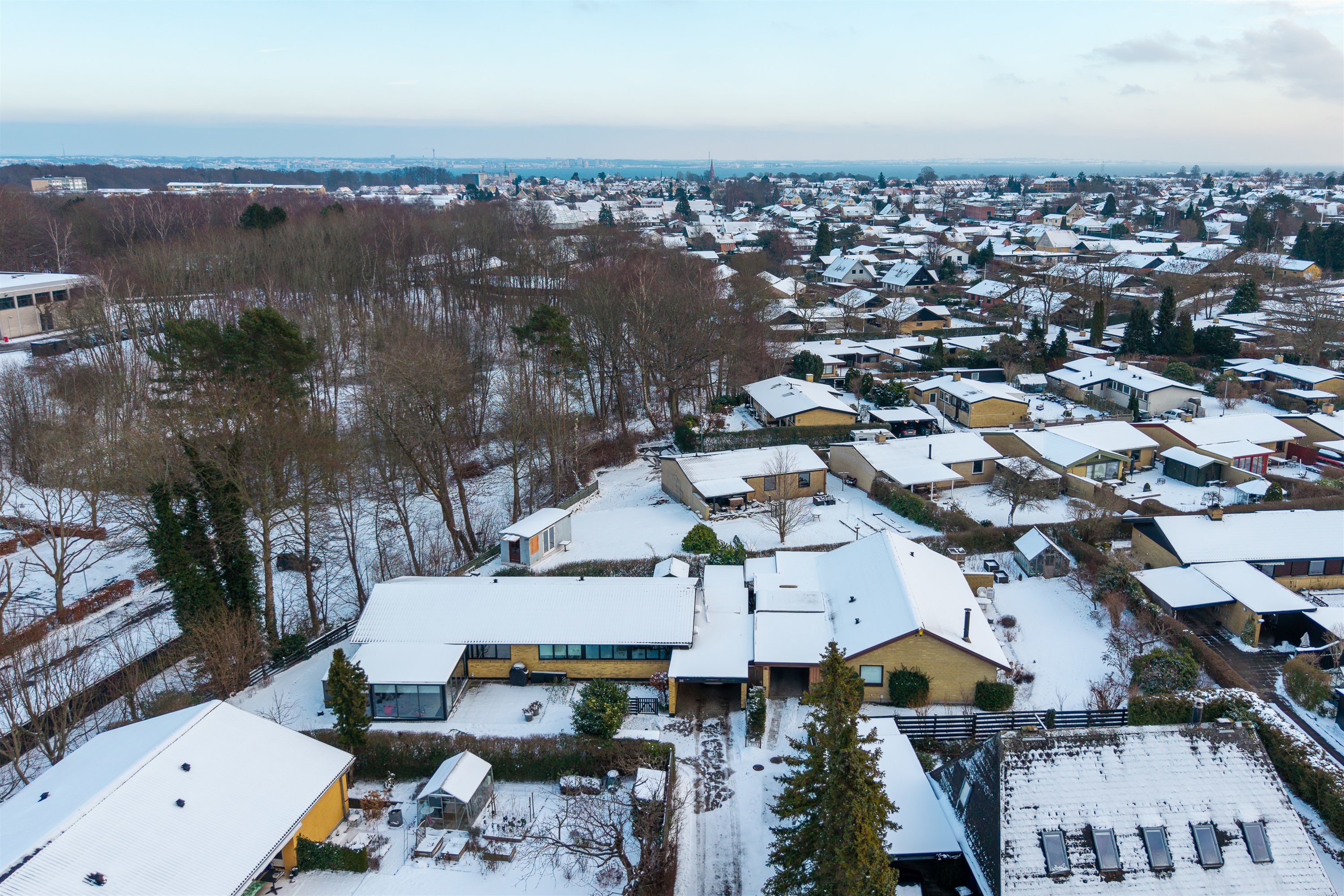 Villa: Luftfoto på Rasmus Knudsens Vej 36, 3000 Helsingør