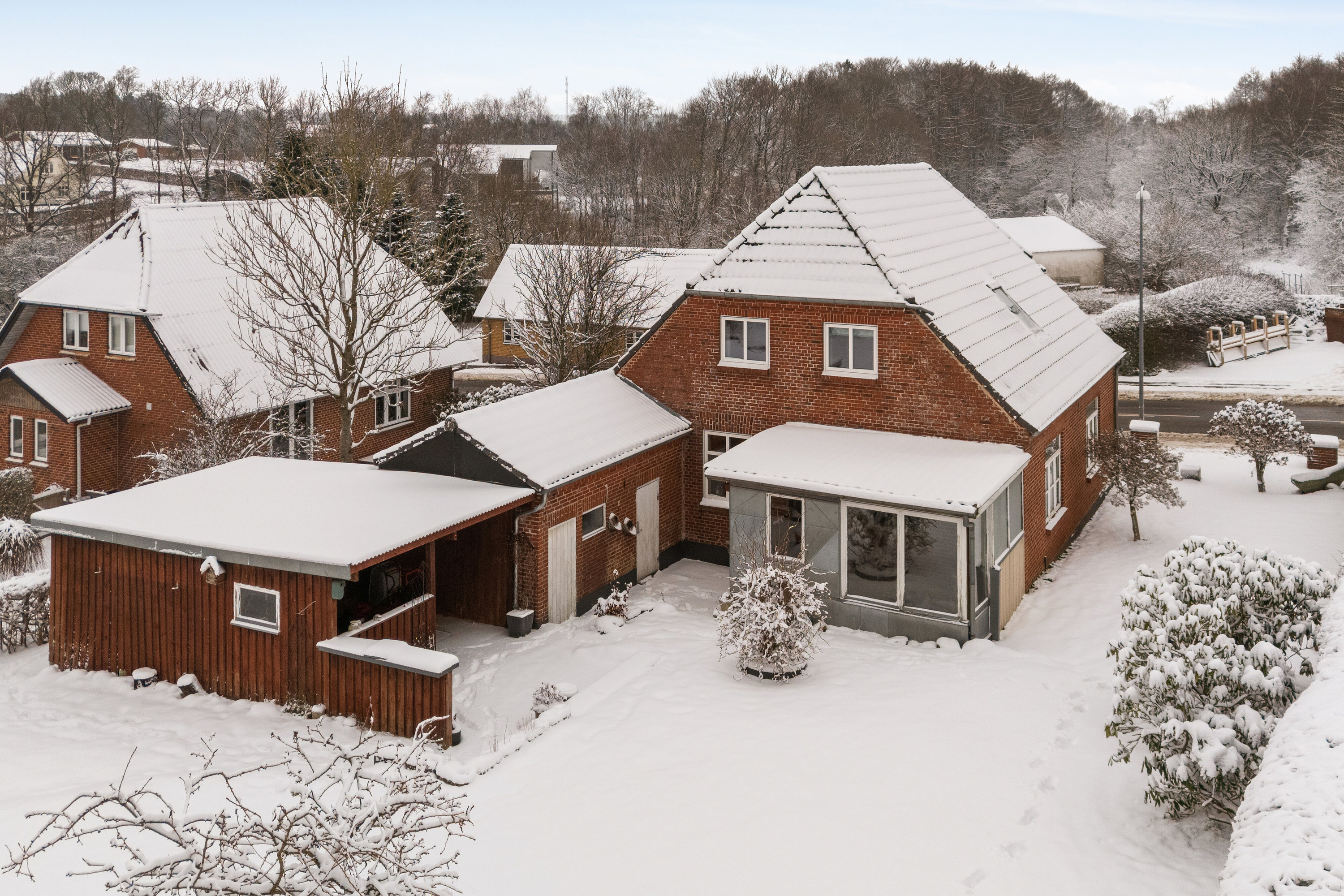 Fremhævet set fra haven billede i fuldskærmstilstand. Billede af Søndergade 42, 6040 Egtved