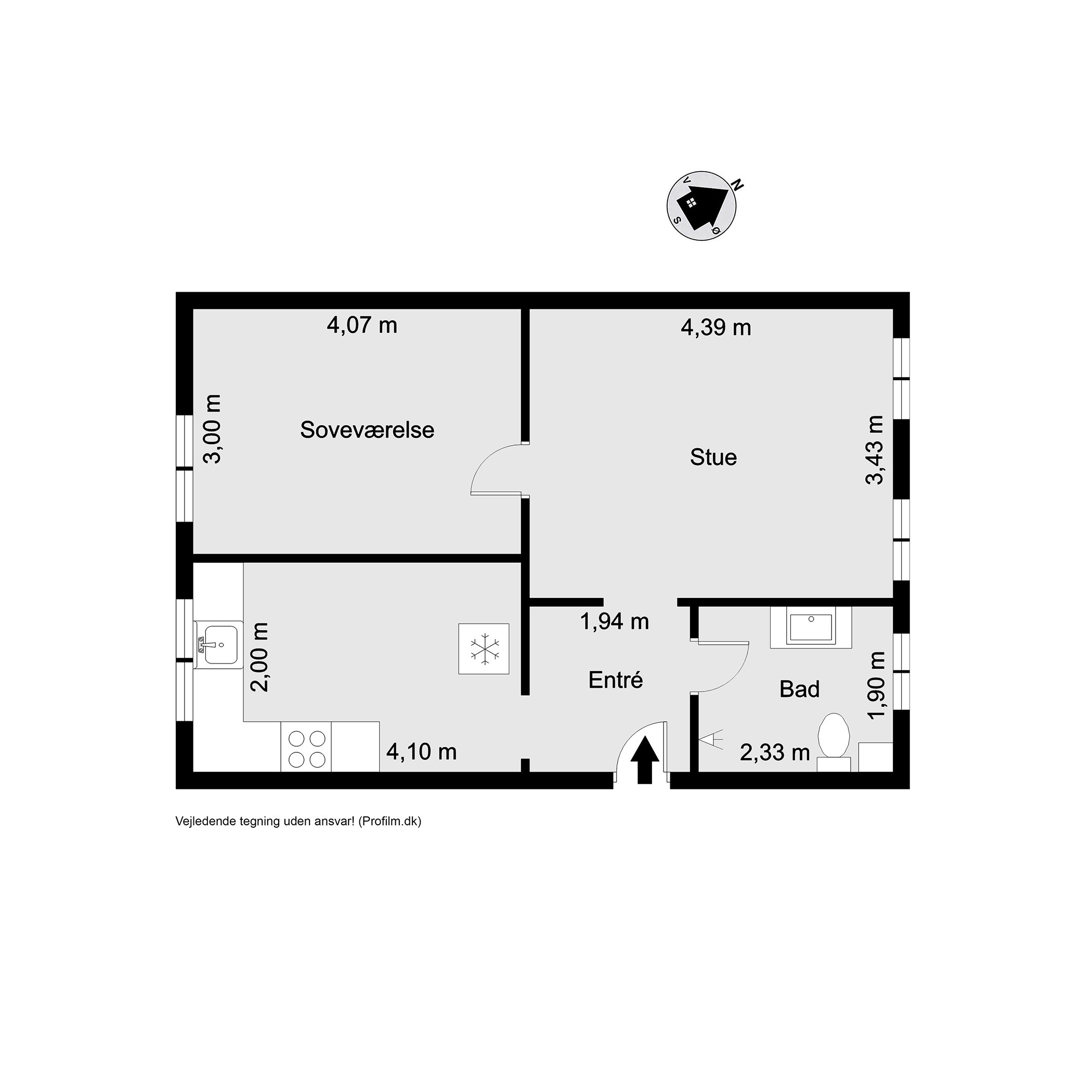 Plantegninger billede af Holmen 8, st.. th., 7100 Vejle