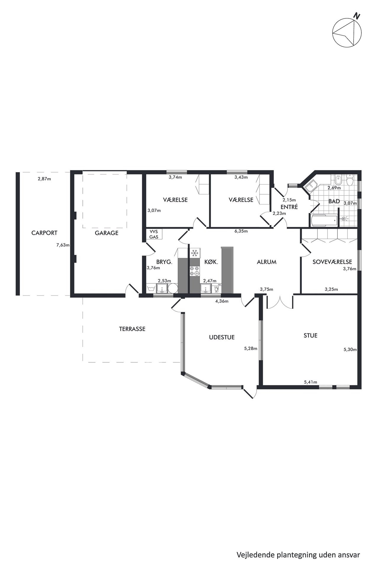 Plantegninger billede af Nordbygårdvej 51, 8721 Daugård