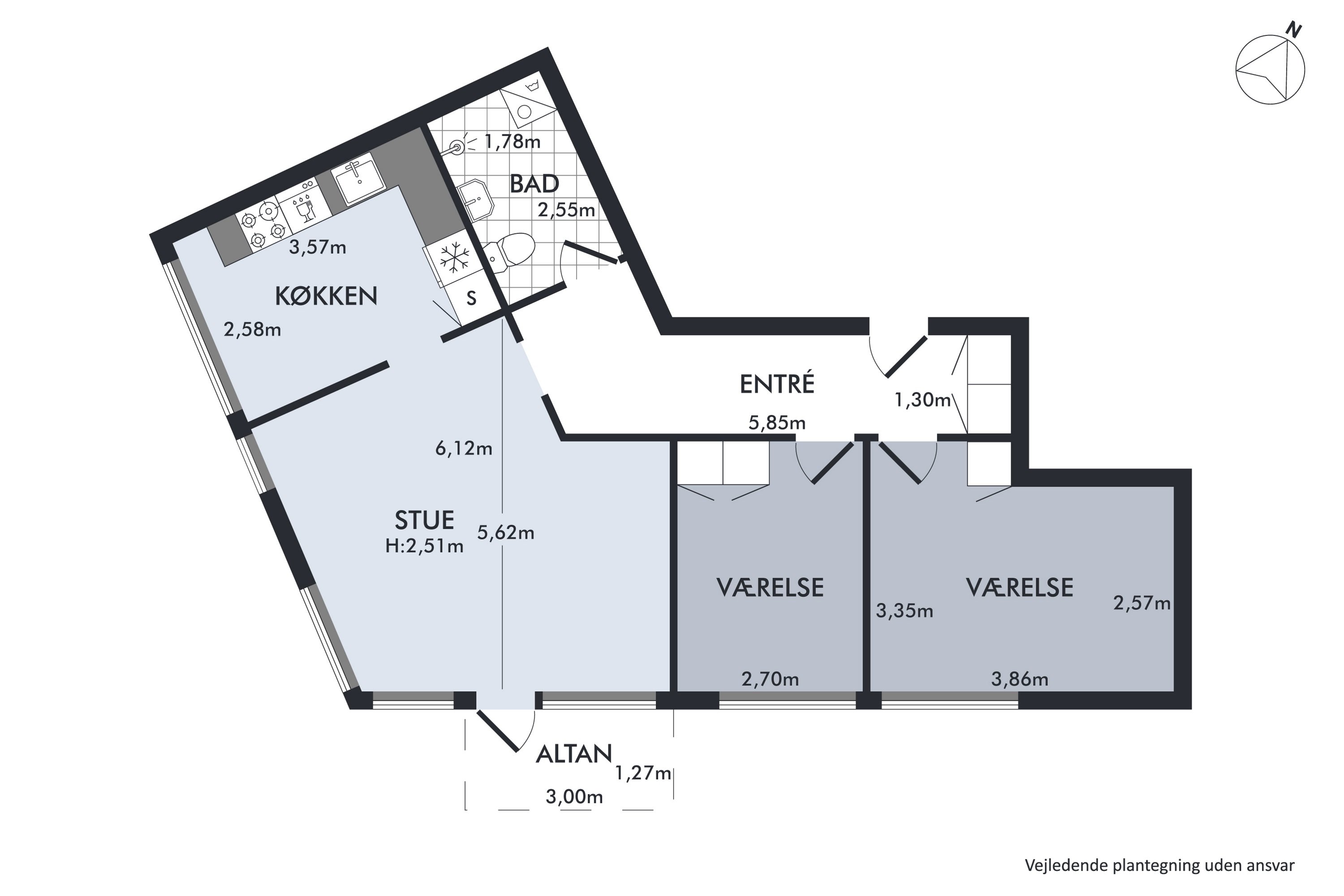Plantegninger billede af Sundholmsvej 31, 2. mf., 2300 København S
