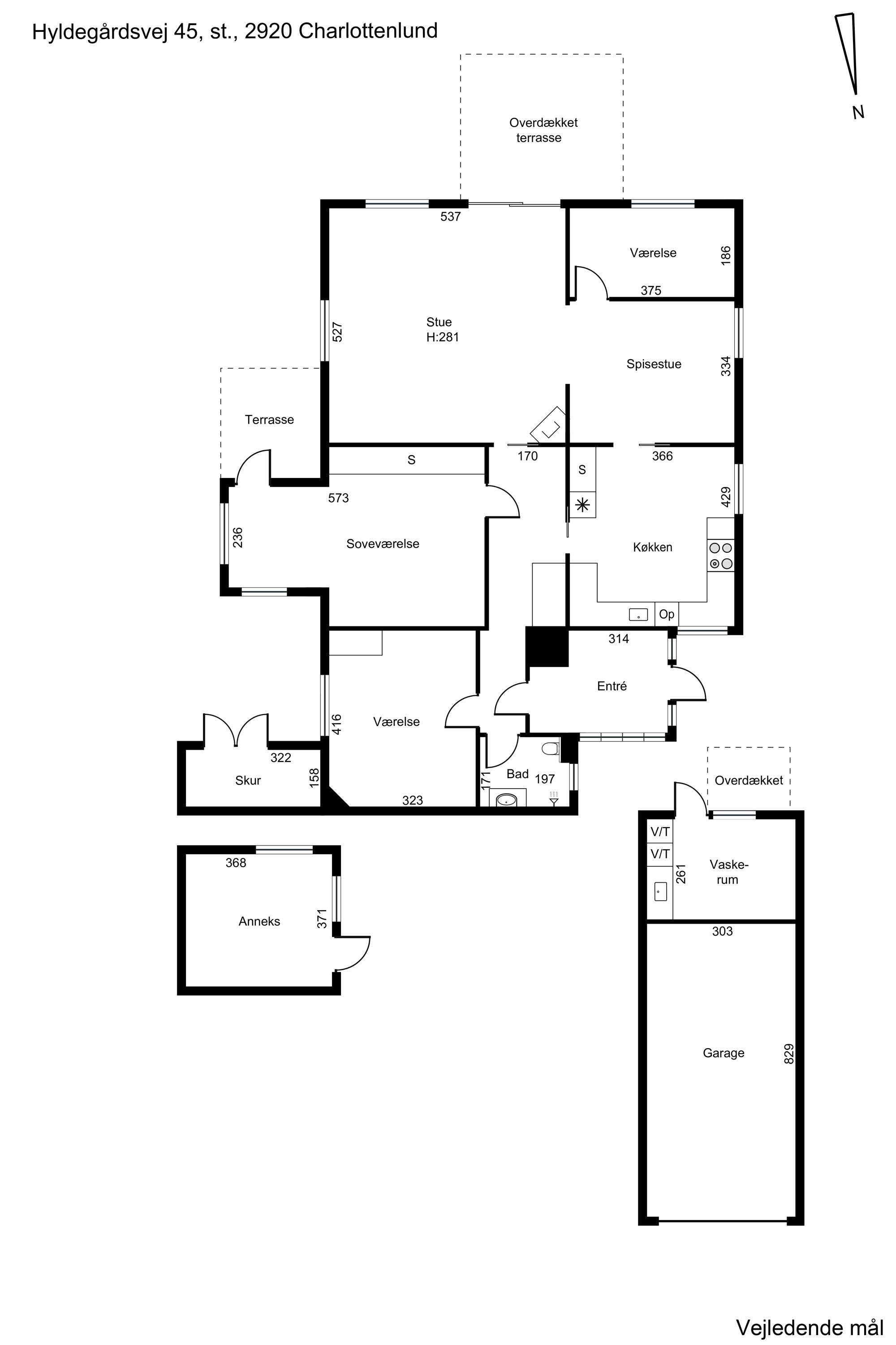 Plantegninger billede af Hyldegårdsvej 45, st.., 2920 Charlottenlund