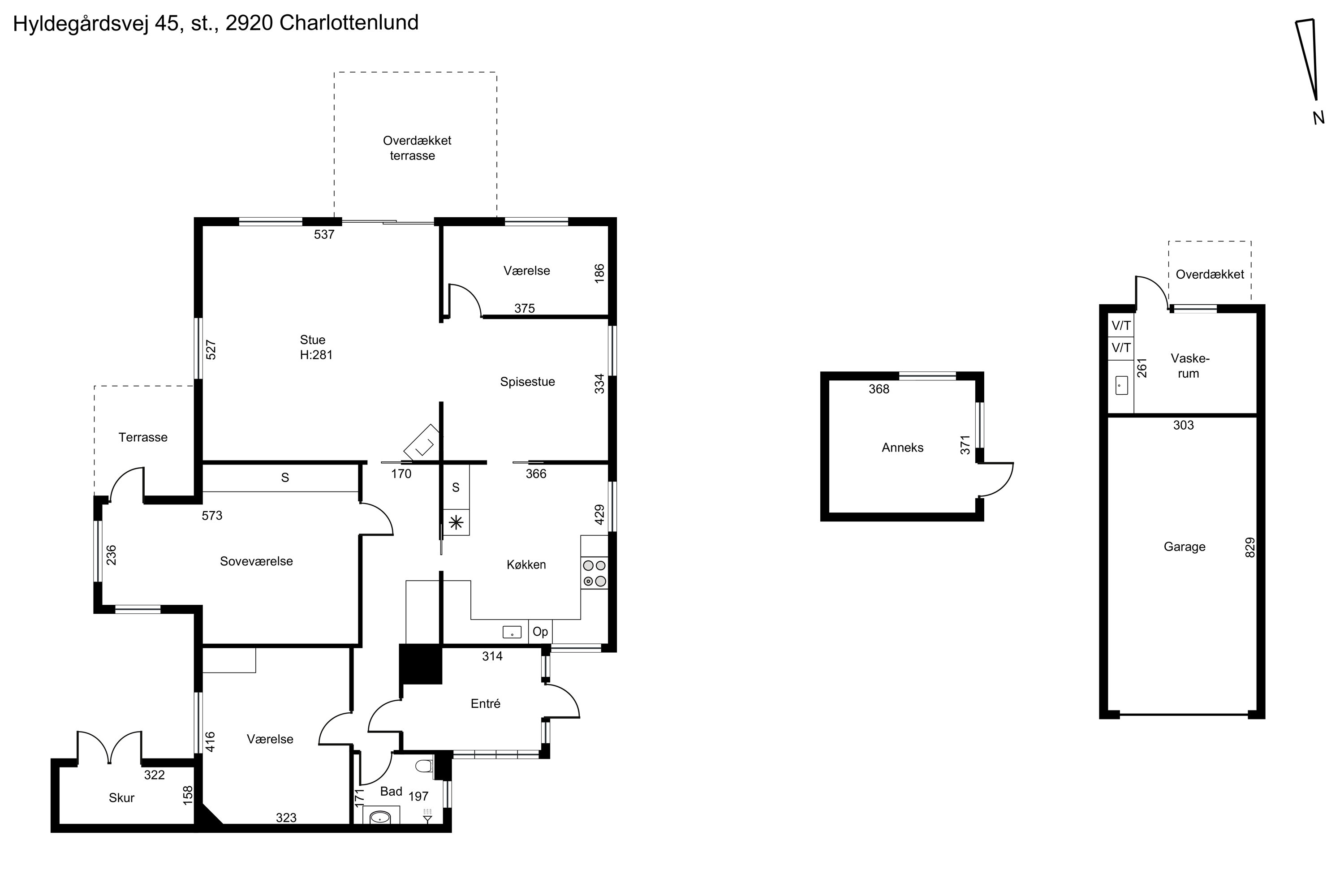 Plantegninger billede af Hyldegårdsvej 45, st.., 2920 Charlottenlund
