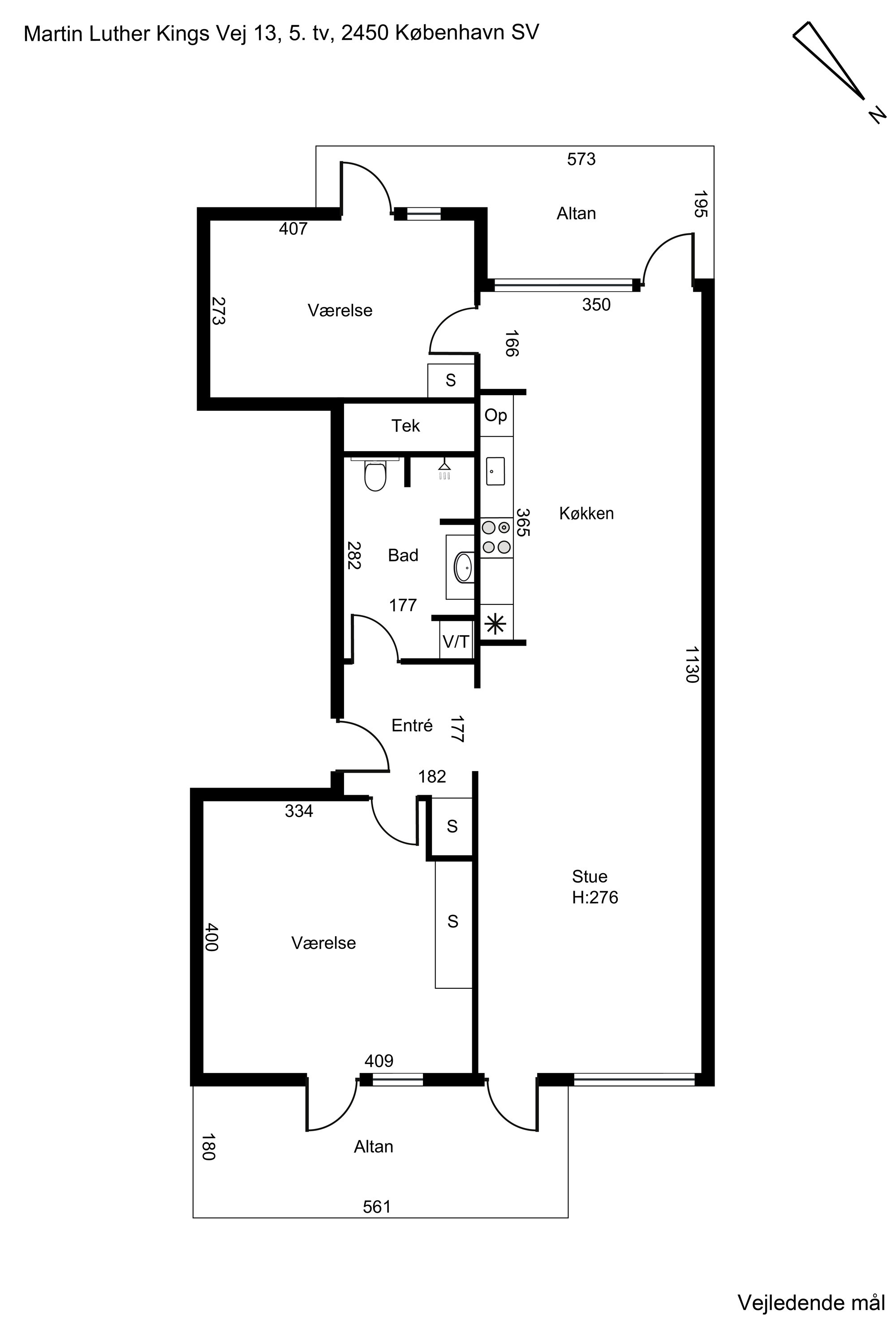 Plantegninger billede af Martin Luther Kings Vej 13, 5. tv., 2450 København SV