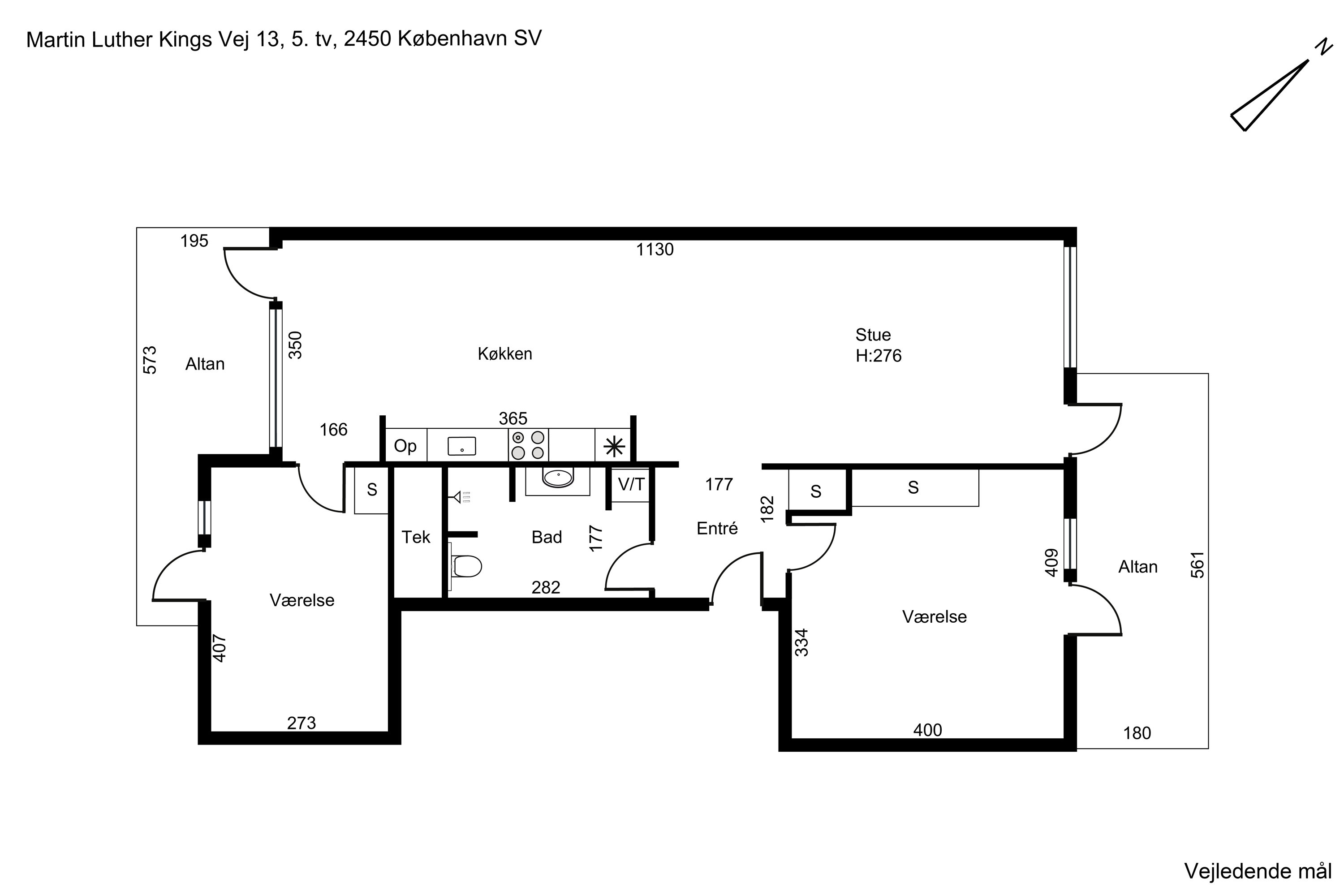 Plantegninger billede af Martin Luther Kings Vej 13, 5. tv., 2450 København SV