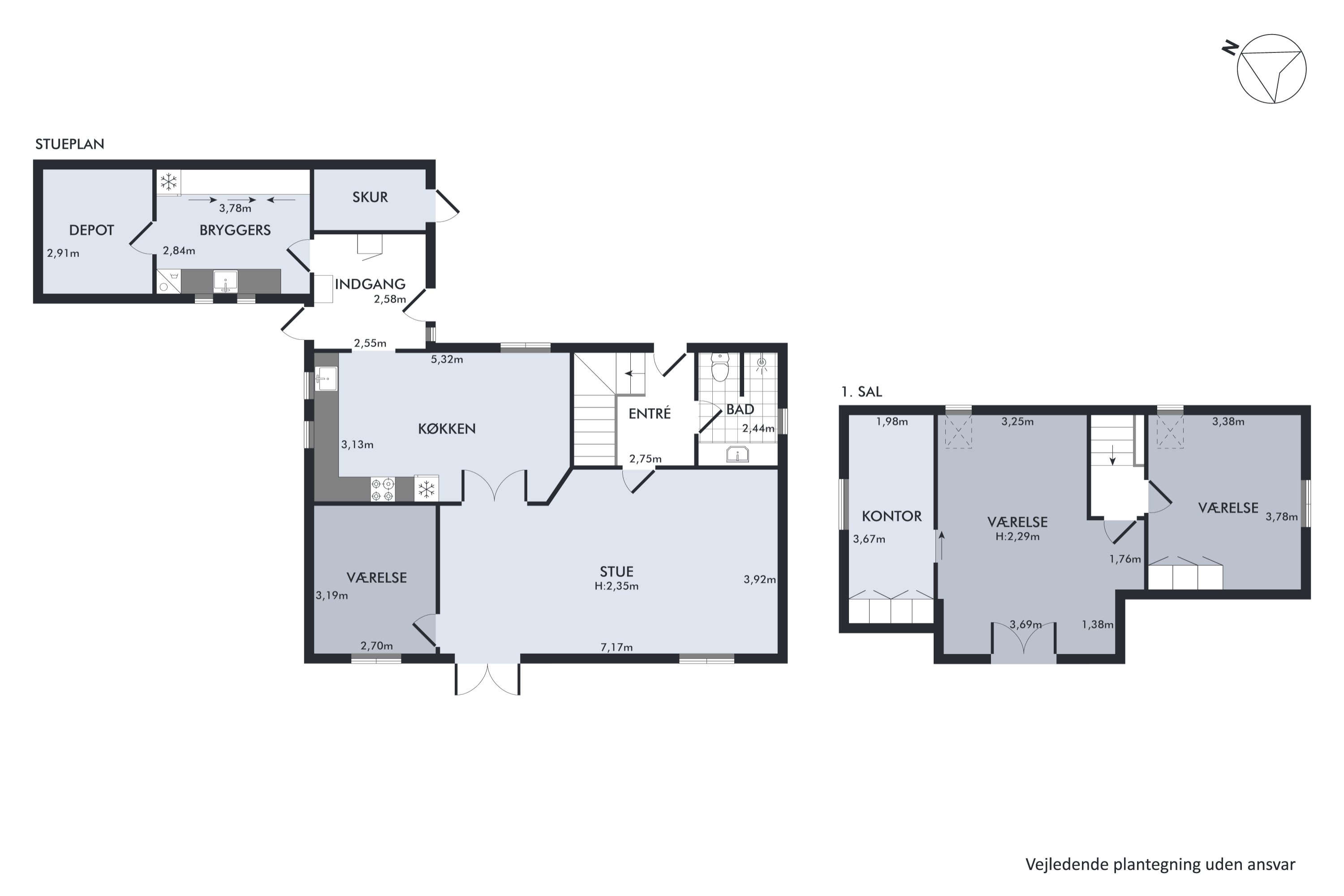 Plantegninger billede af Olinesmindevej 13, 8722 Hedensted