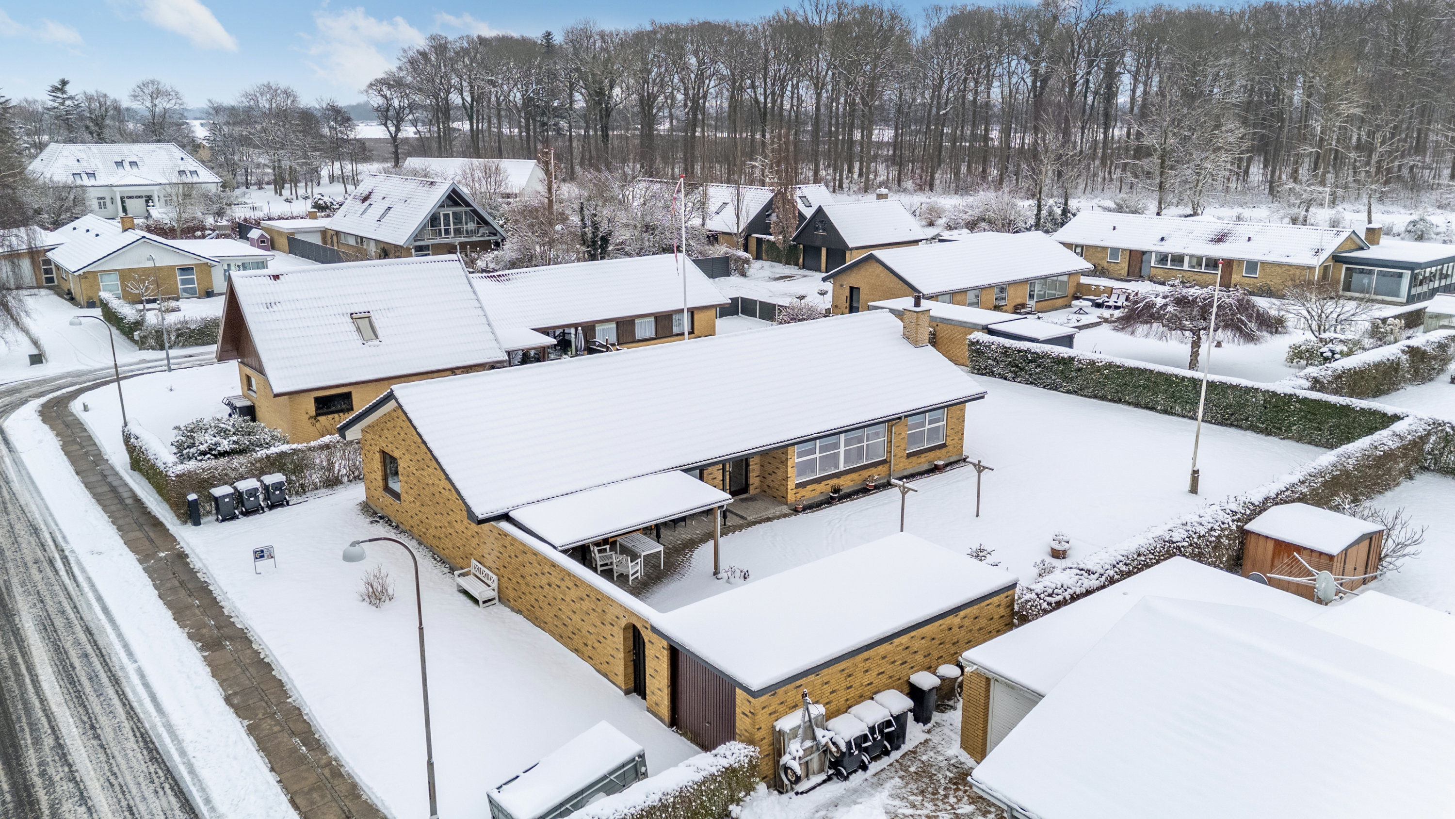 Villa: Luftfoto på Tjørnevej 8, 5400 Bogense