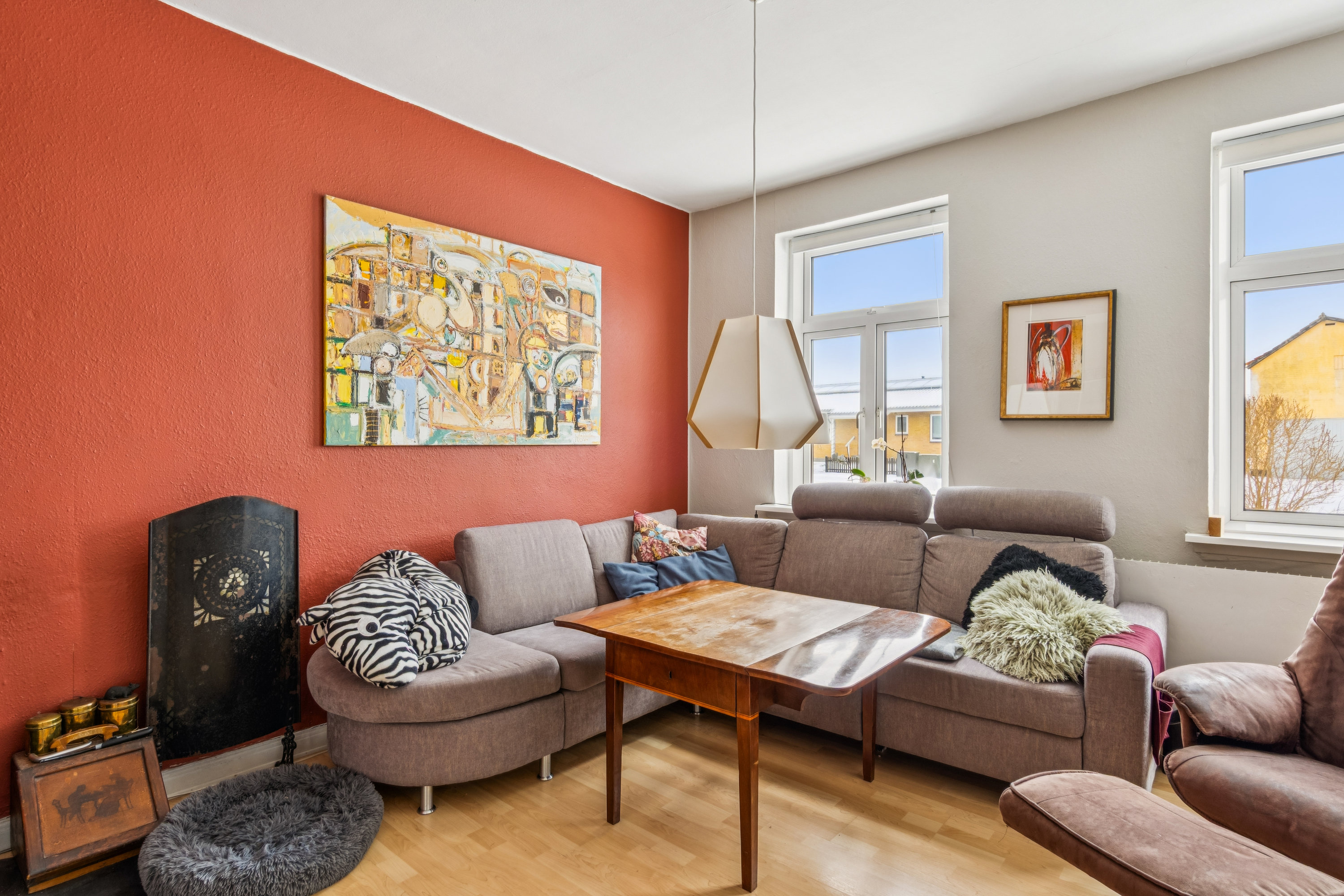 Fremhævet stue billede i fuldskærmstilstand. Billede af Nalmadebro 21, 6300 Gråsten