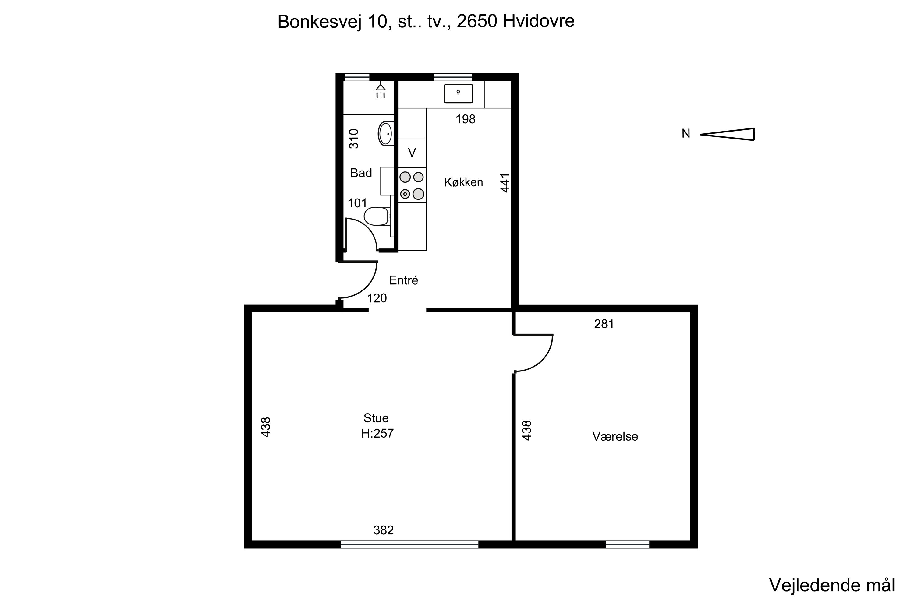 Plantegninger billede af Bonkesvej 10, st.. tv., 2650 Hvidovre