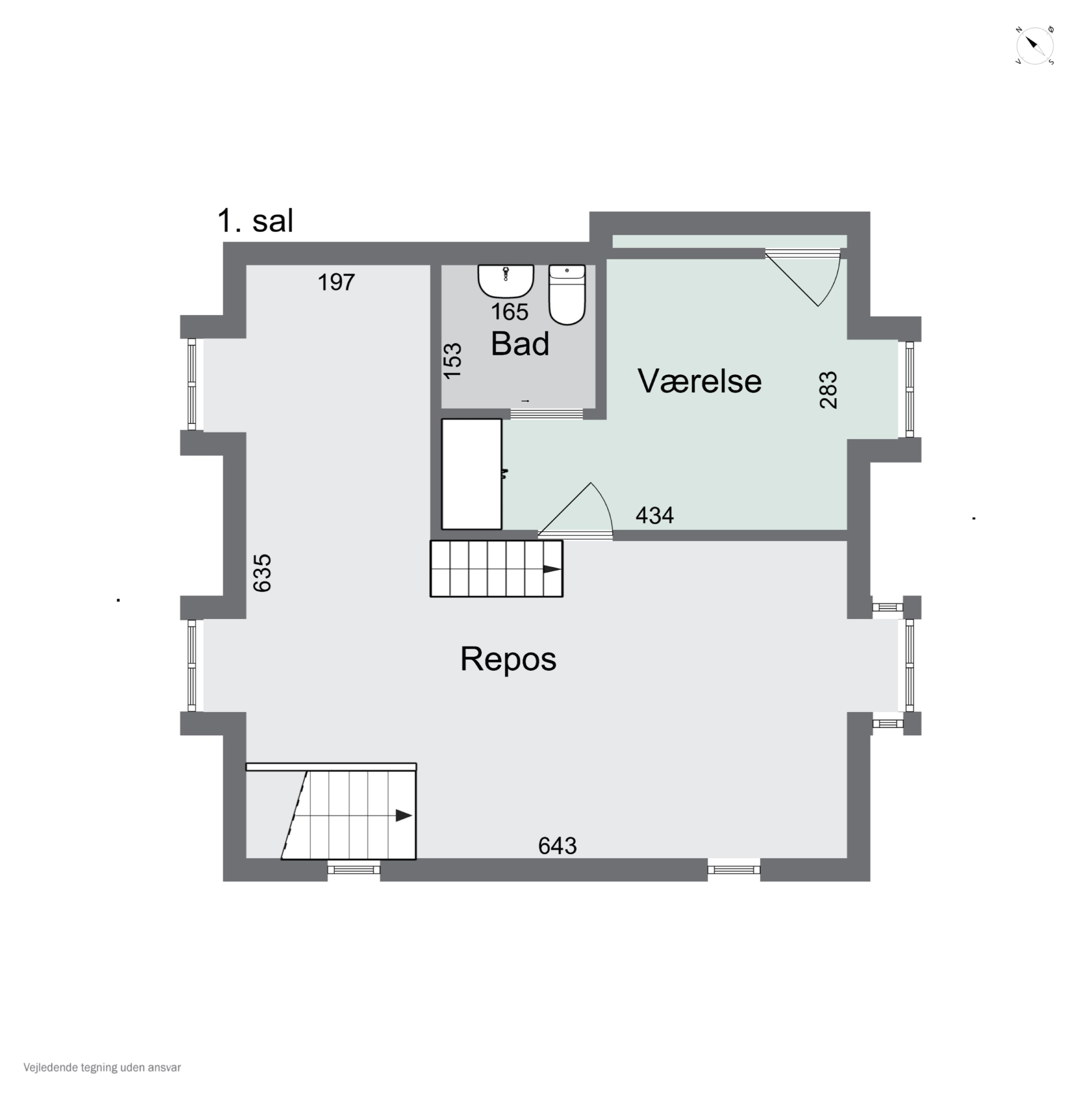 Plantegninger billede af Skattergade 1B, 1. th., 5700 Svendborg