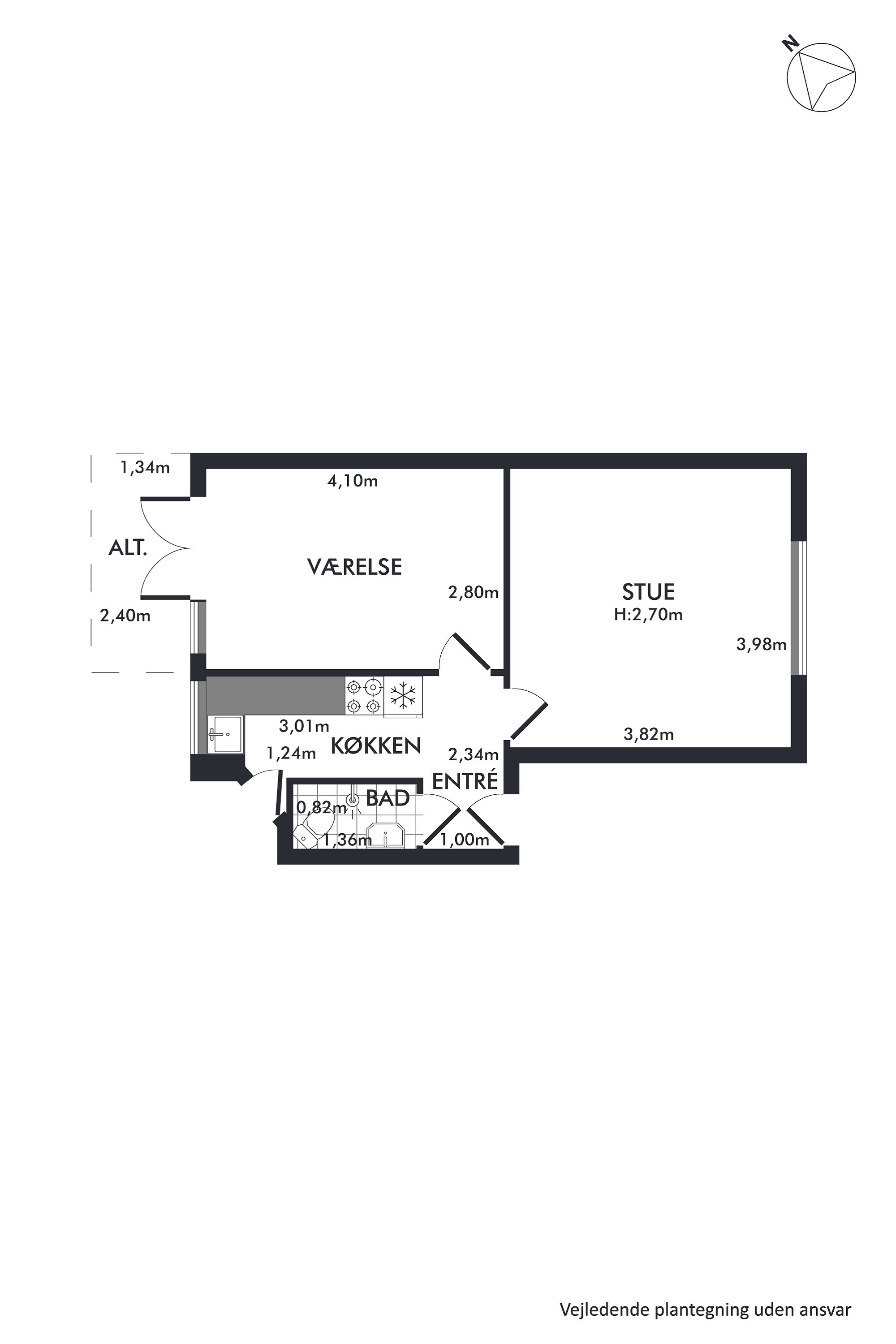 Plantegninger billede af Tycho Brahes Allé 13, 3. th., 2300 København S