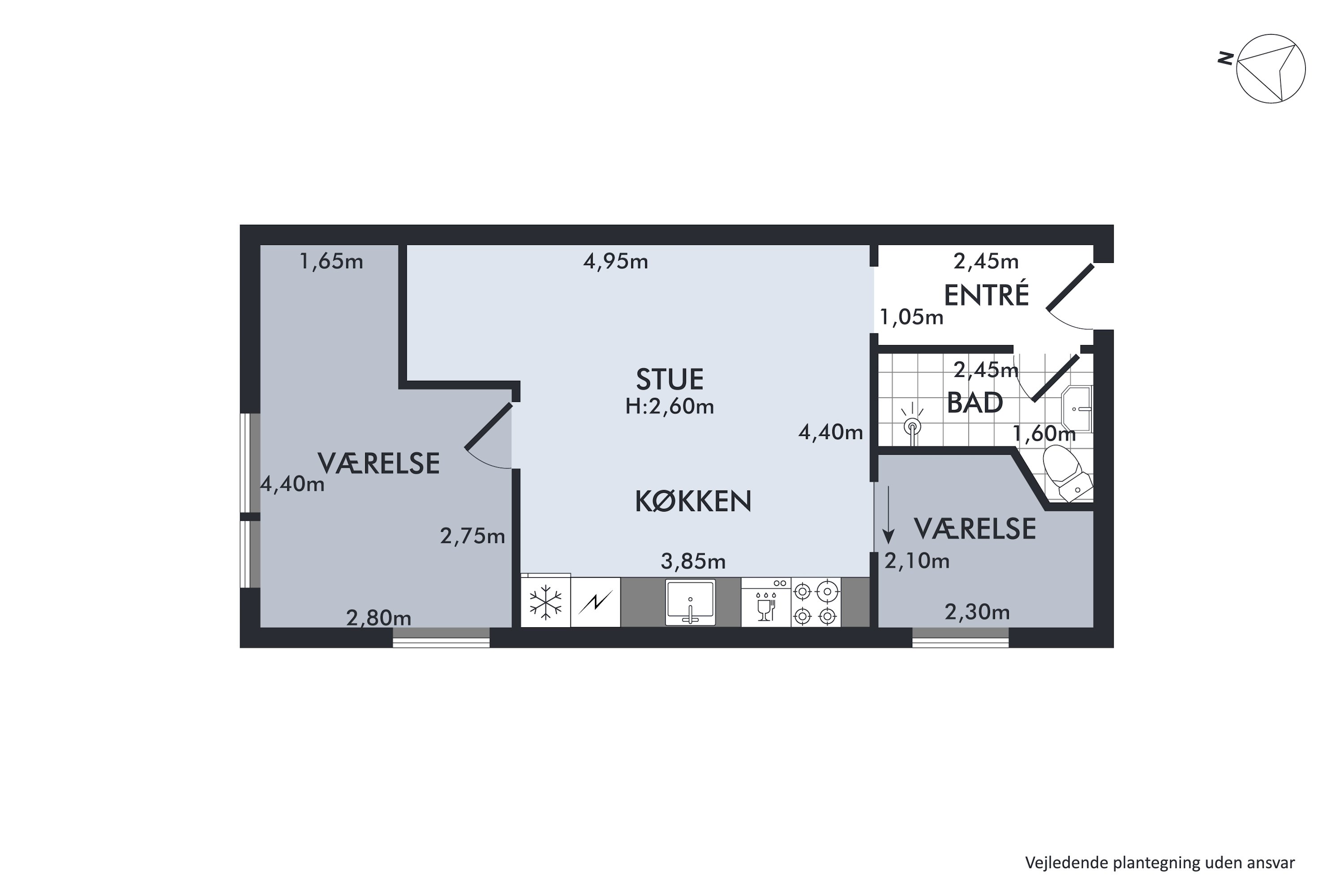 Plantegninger billede af Fuglegårdsvænget 83, 1. tv., 2820 Gentofte