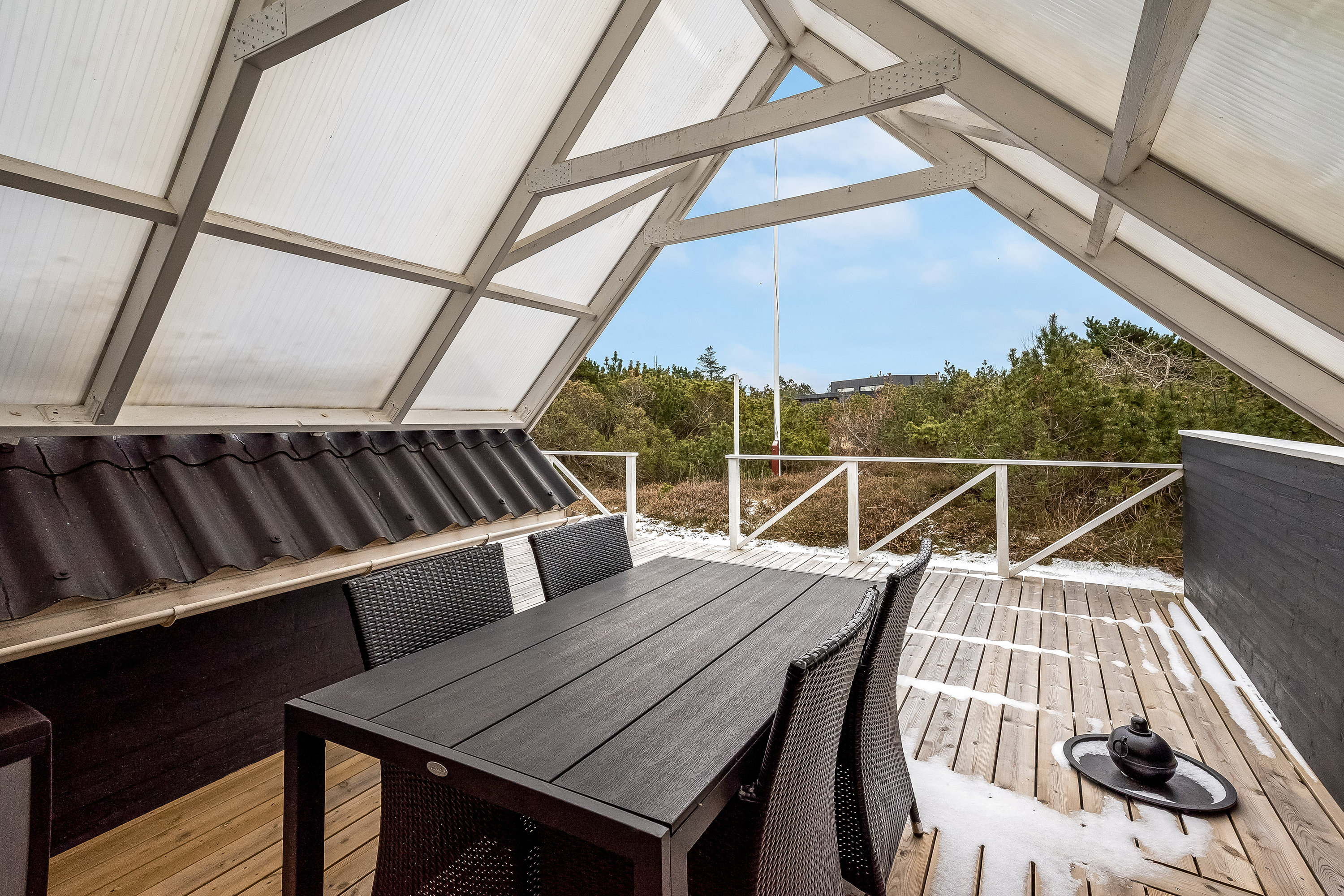 Fremhævet overdækket terrasse billede i fuldskærmstilstand. Billede af Vestklitvej 37, Klegod, 6950 Ringkøbing