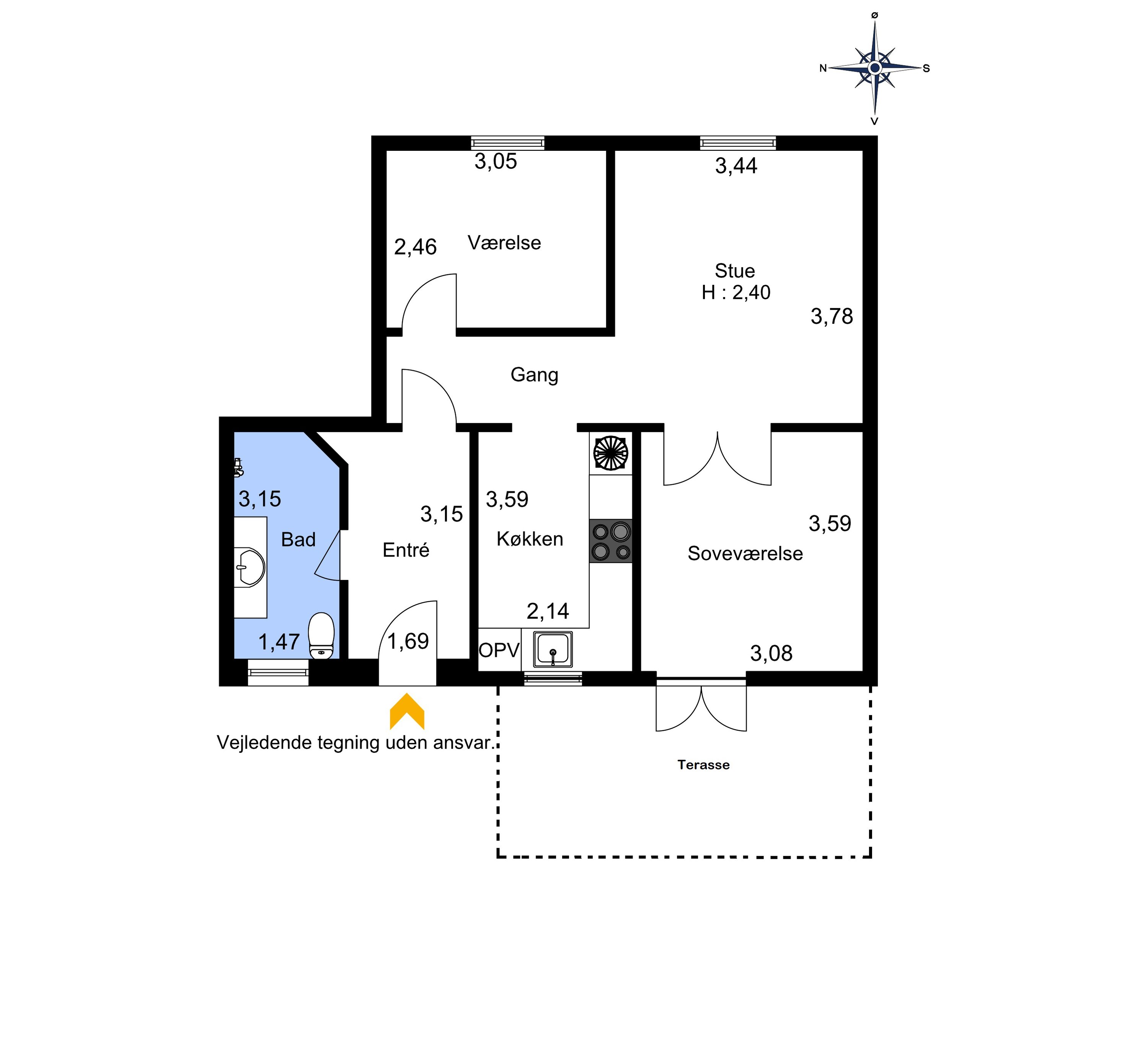 Plantegninger billede af Hadsundvej 28B, kld.., 9000 Aalborg