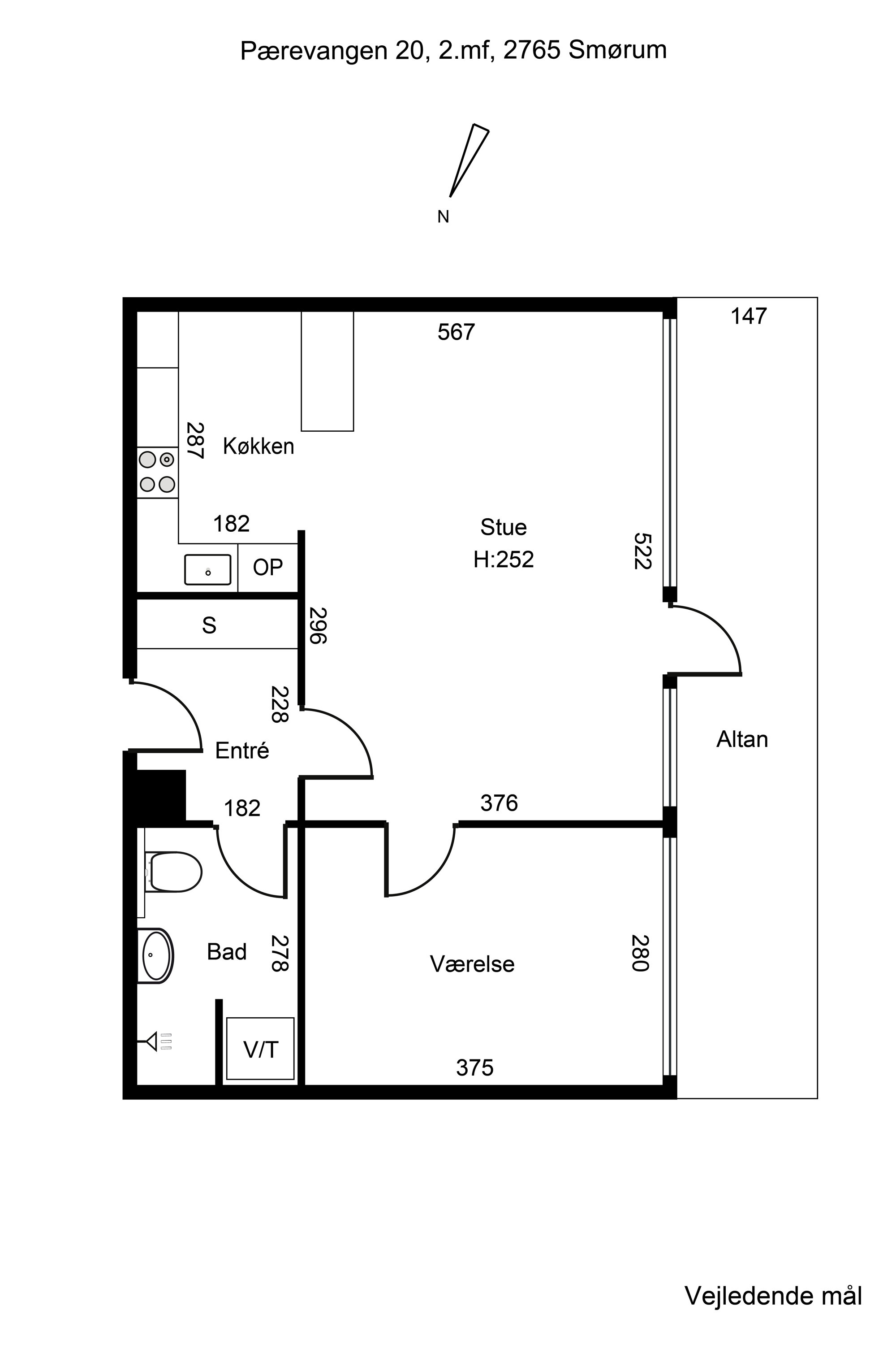 Plantegninger billede af Pærevangen 20, 2. mf., Smørumnedre, 2765 Smørum