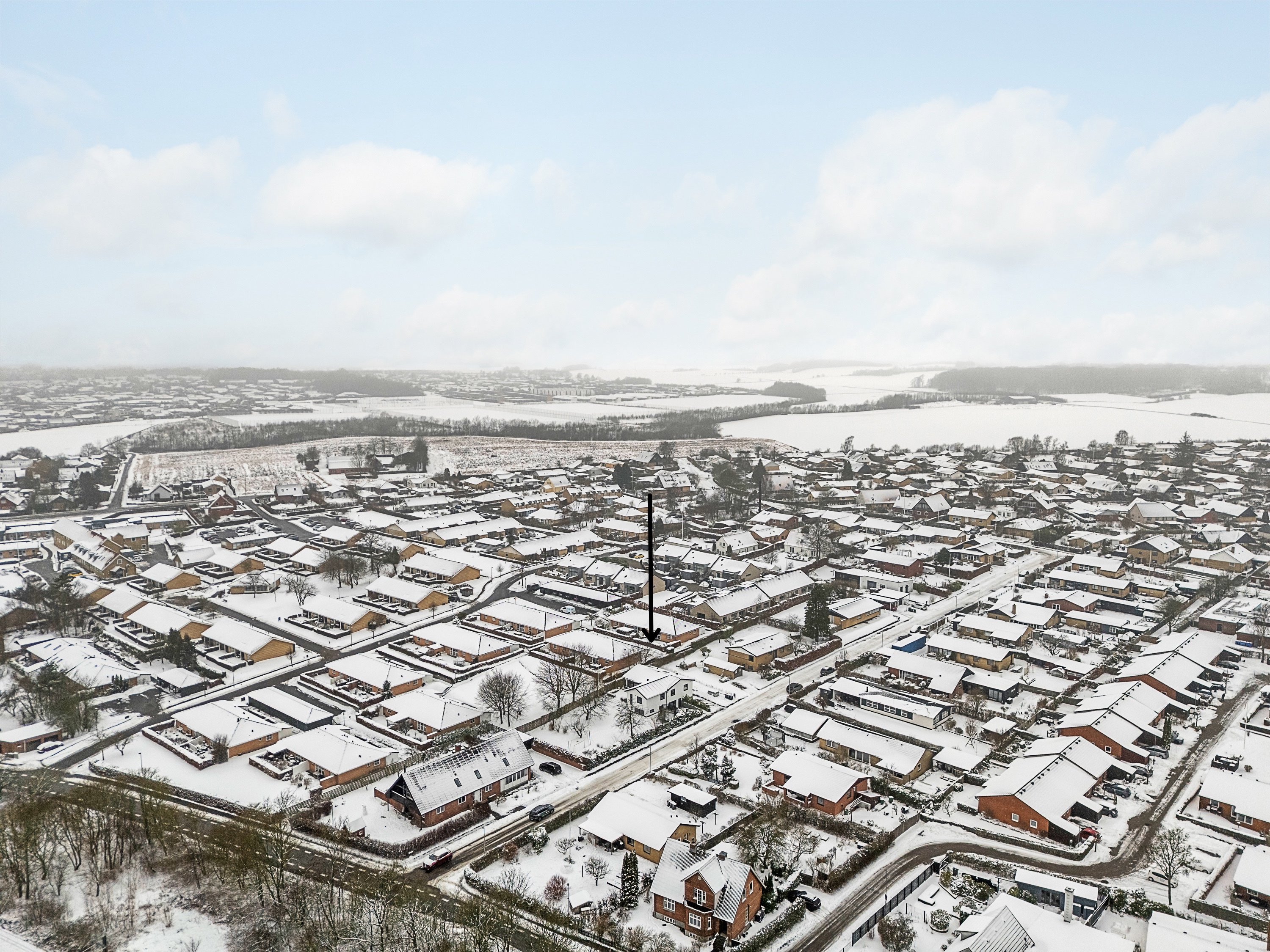 Fremhævet luftfoto billede i fuldskærmstilstand. Billede af Kådhøjvej 10, 8530 Hjortshøj