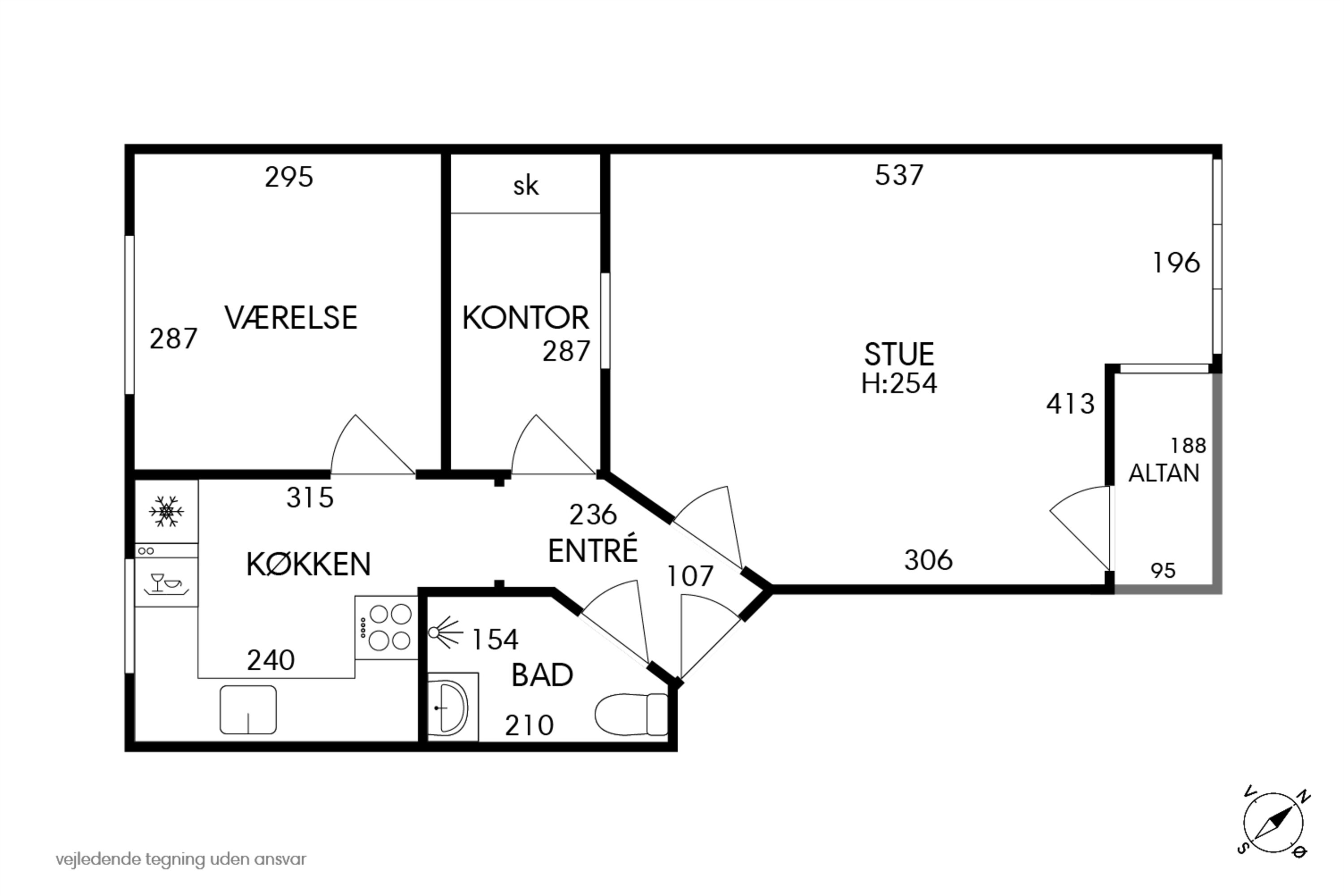 Plantegninger billede af Offenbachsvej 37, 2. th., 2450 København SV